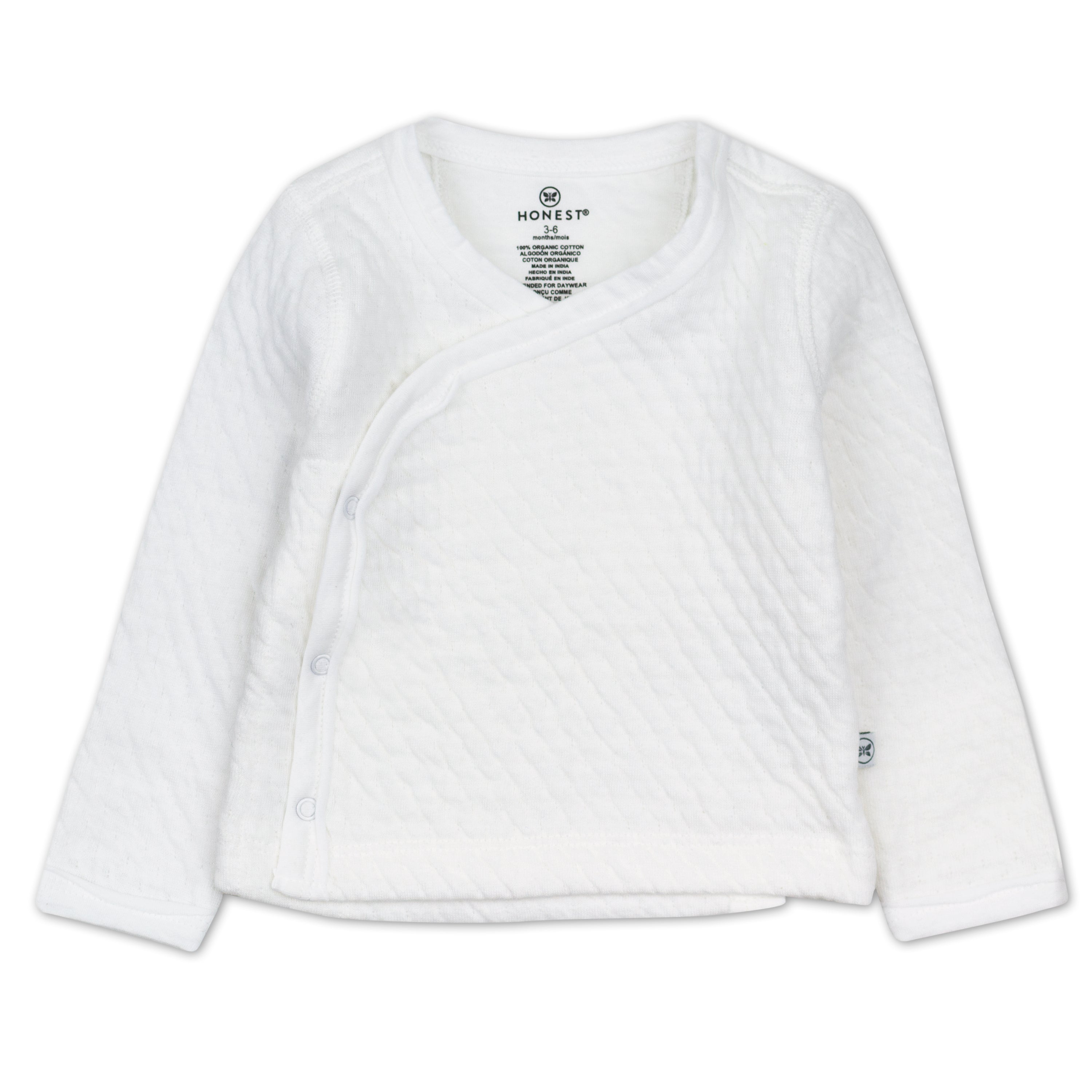 2-Piece Organic Cotton Matelassé Side-Snap Top and Pant Set