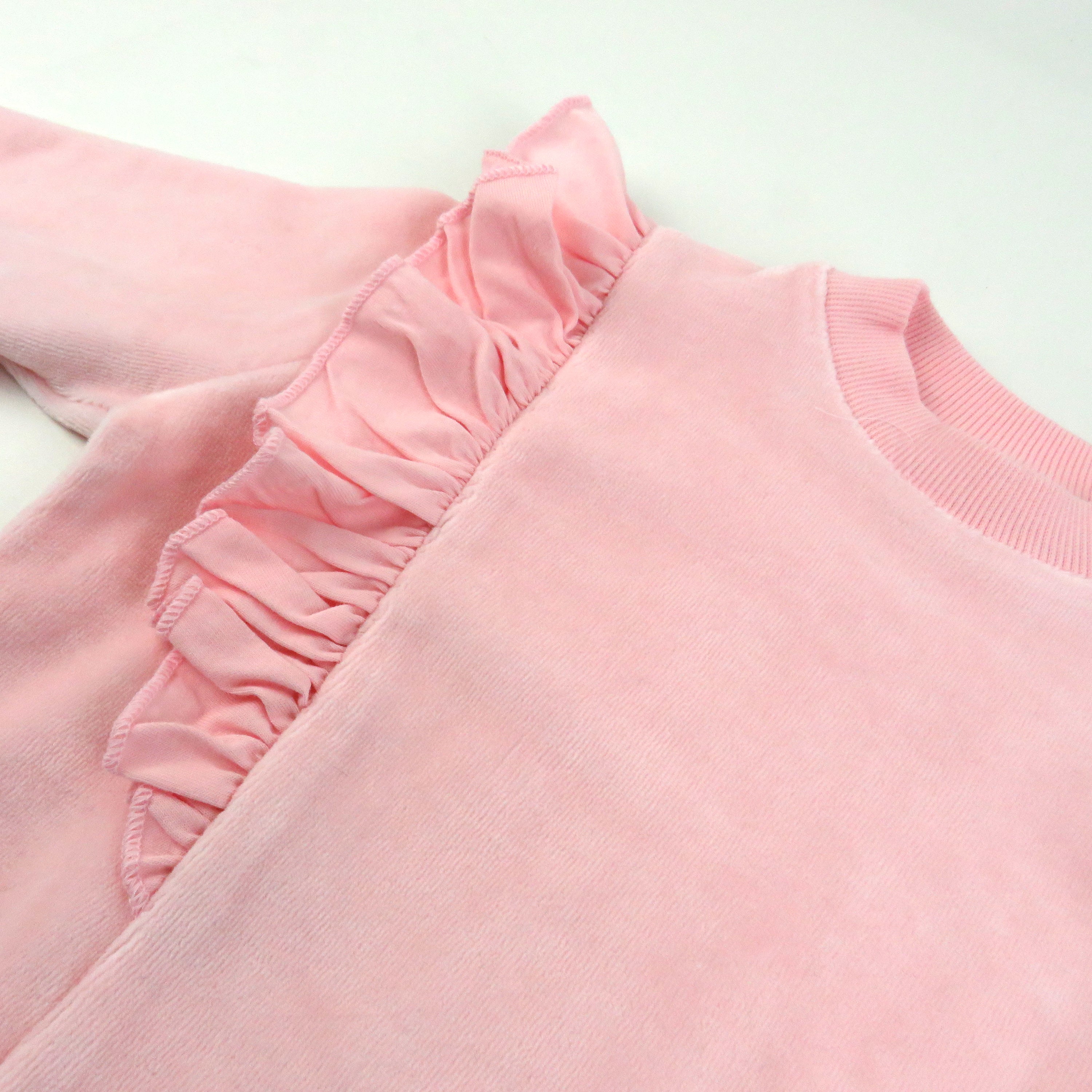 2-Piece Velour Ruffle Front Sweatsuit