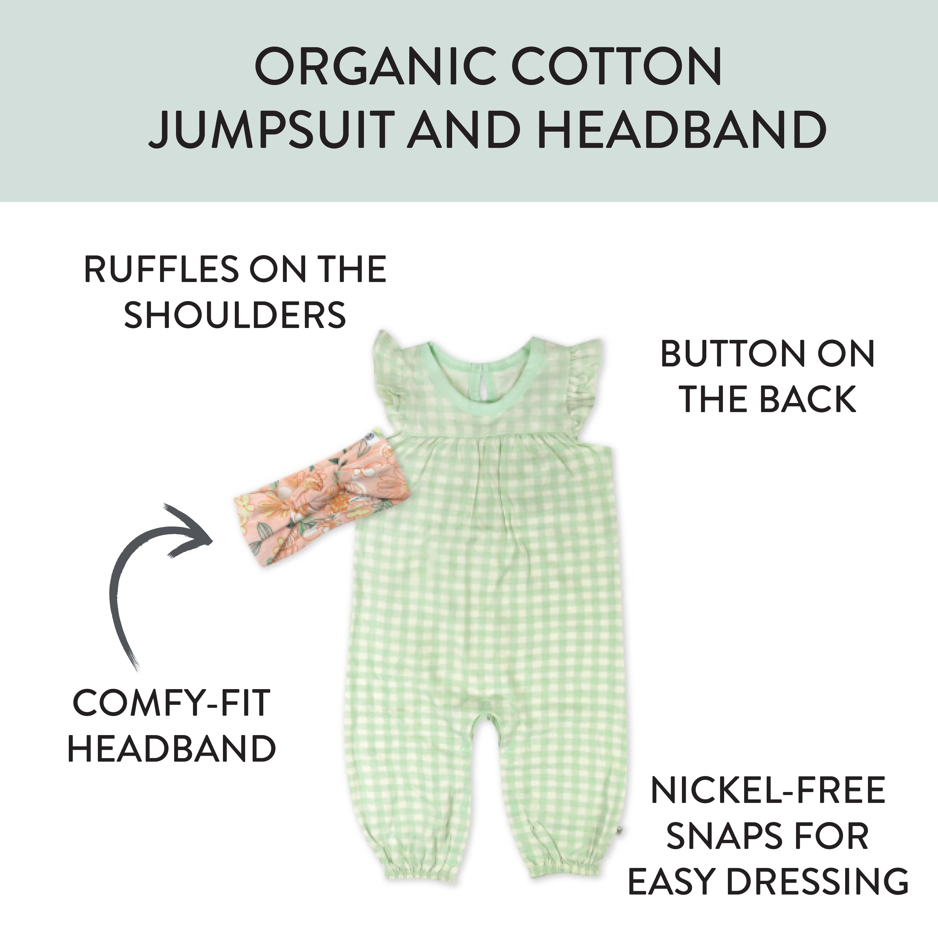 Organic Cotton Jumpsuit Coverall Set