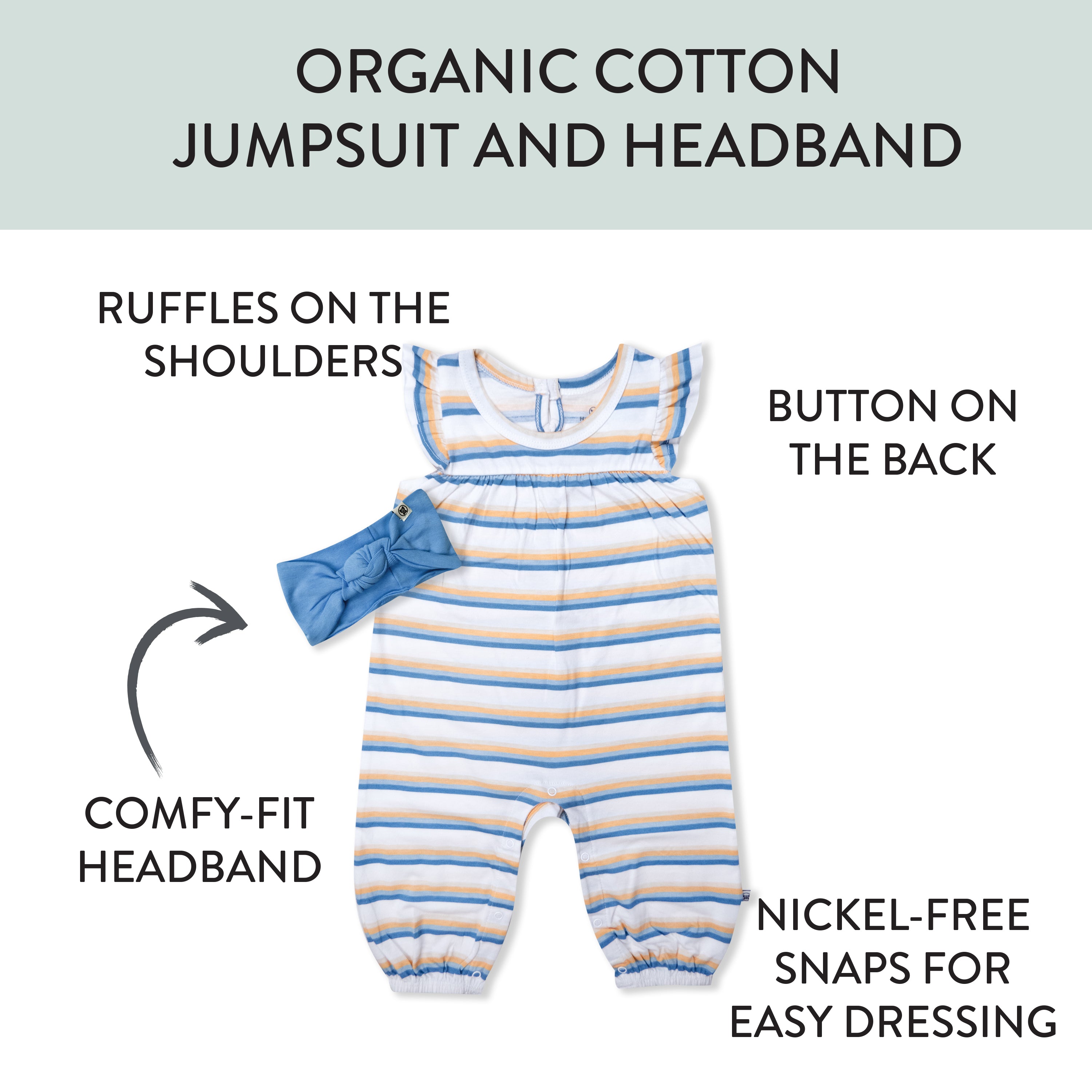 Organic Cotton Jumpsuit Coverall Set