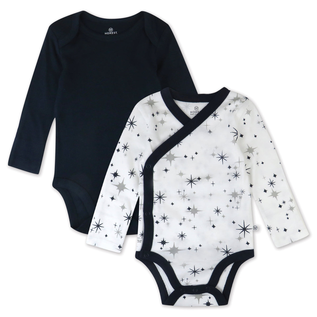 2-Piece Long Sleeve Organic Cotton Bodysuit & Side Snap Bodysuit
