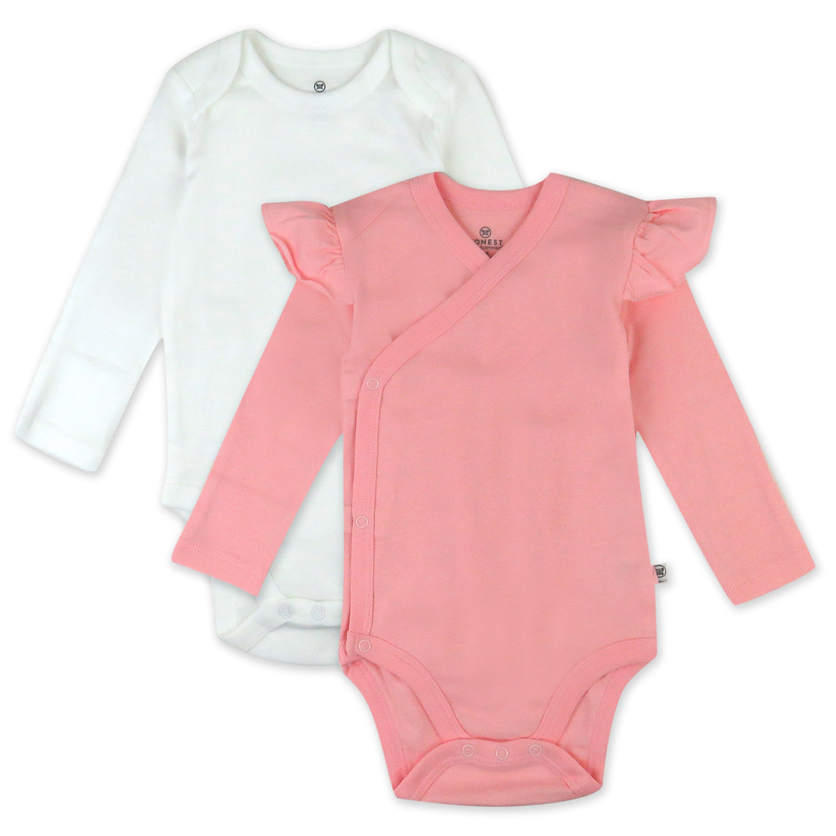 2-Piece Long Sleeve and Ruffle Shoulder Side Snap Bodysuits