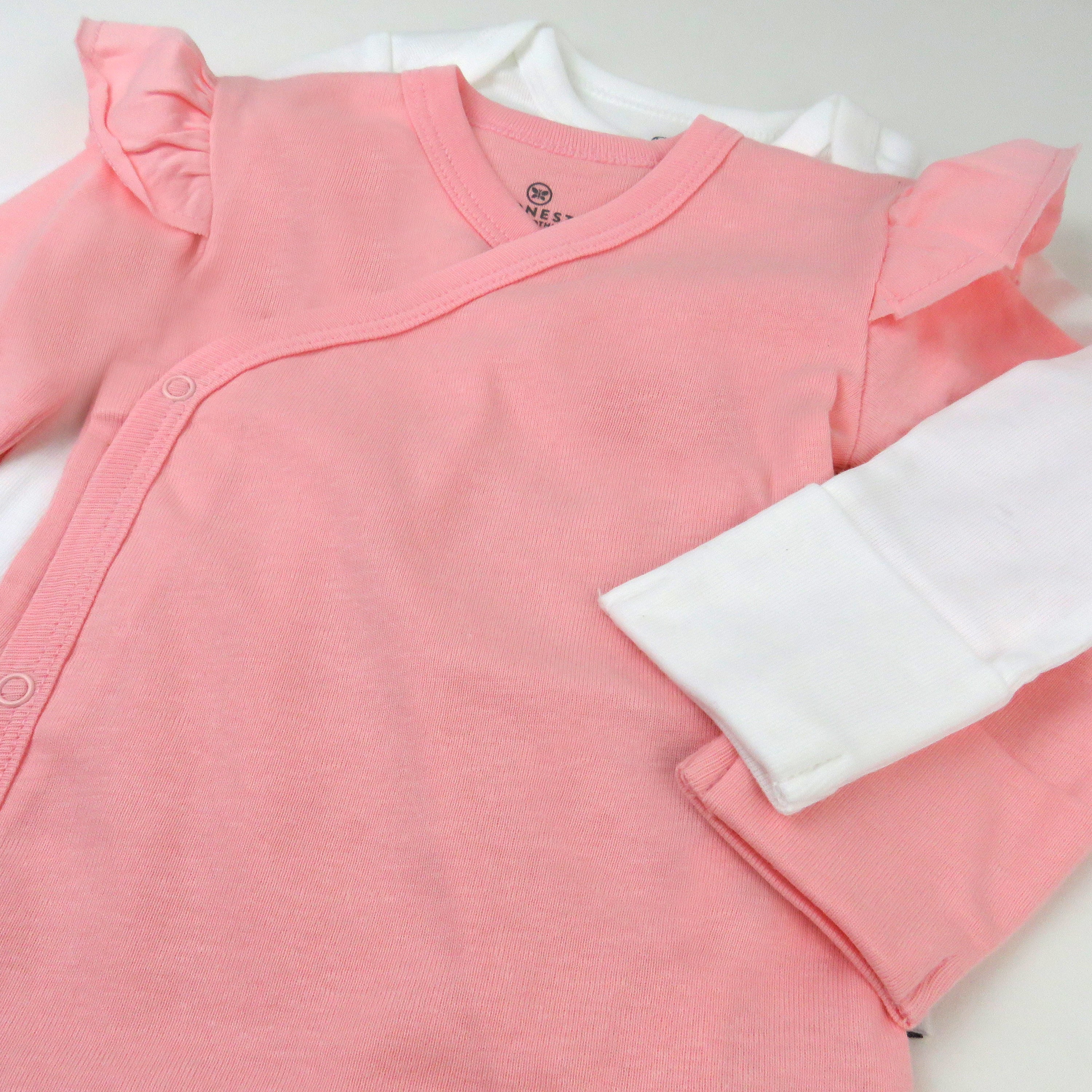 2-Piece Long Sleeve and Ruffle Shoulder Side Snap Bodysuits