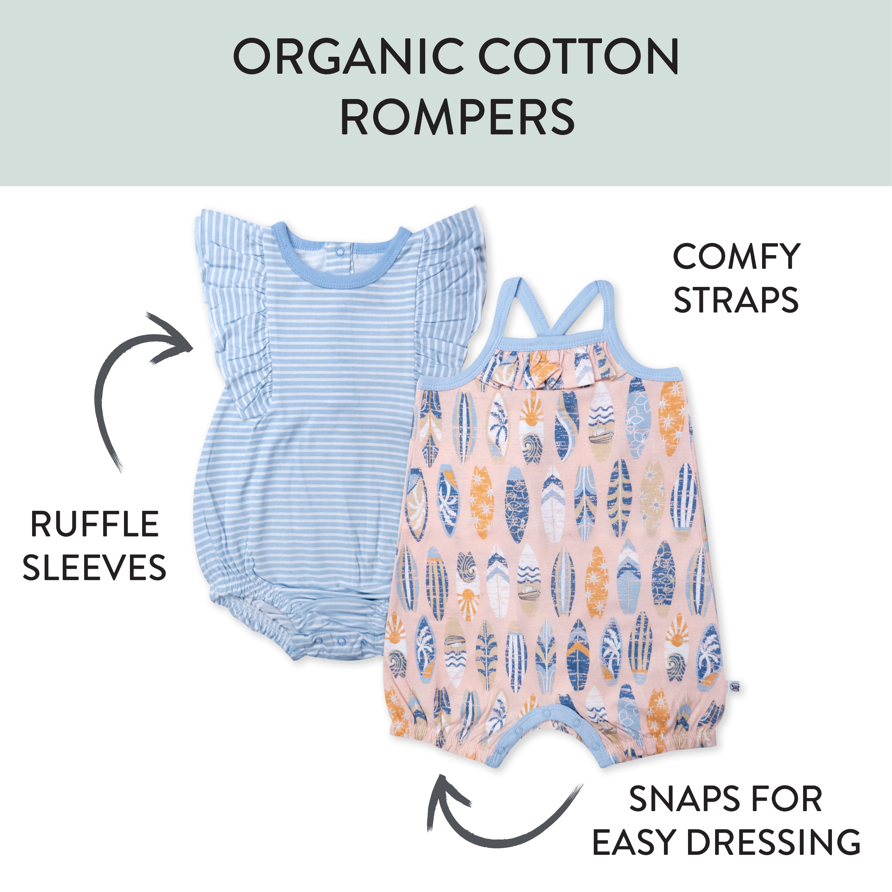 Organic Cotton Jumpsuit Romper Set