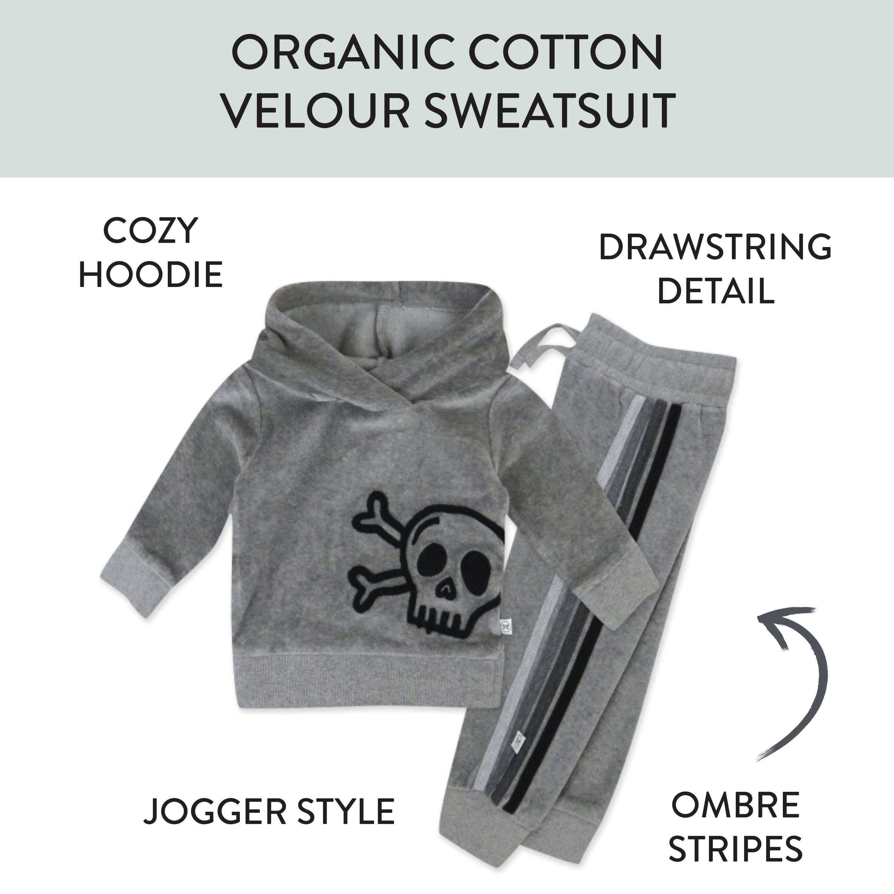 2 Piece Cozy Velour Pop Over Hoodie and Sweatpant Set