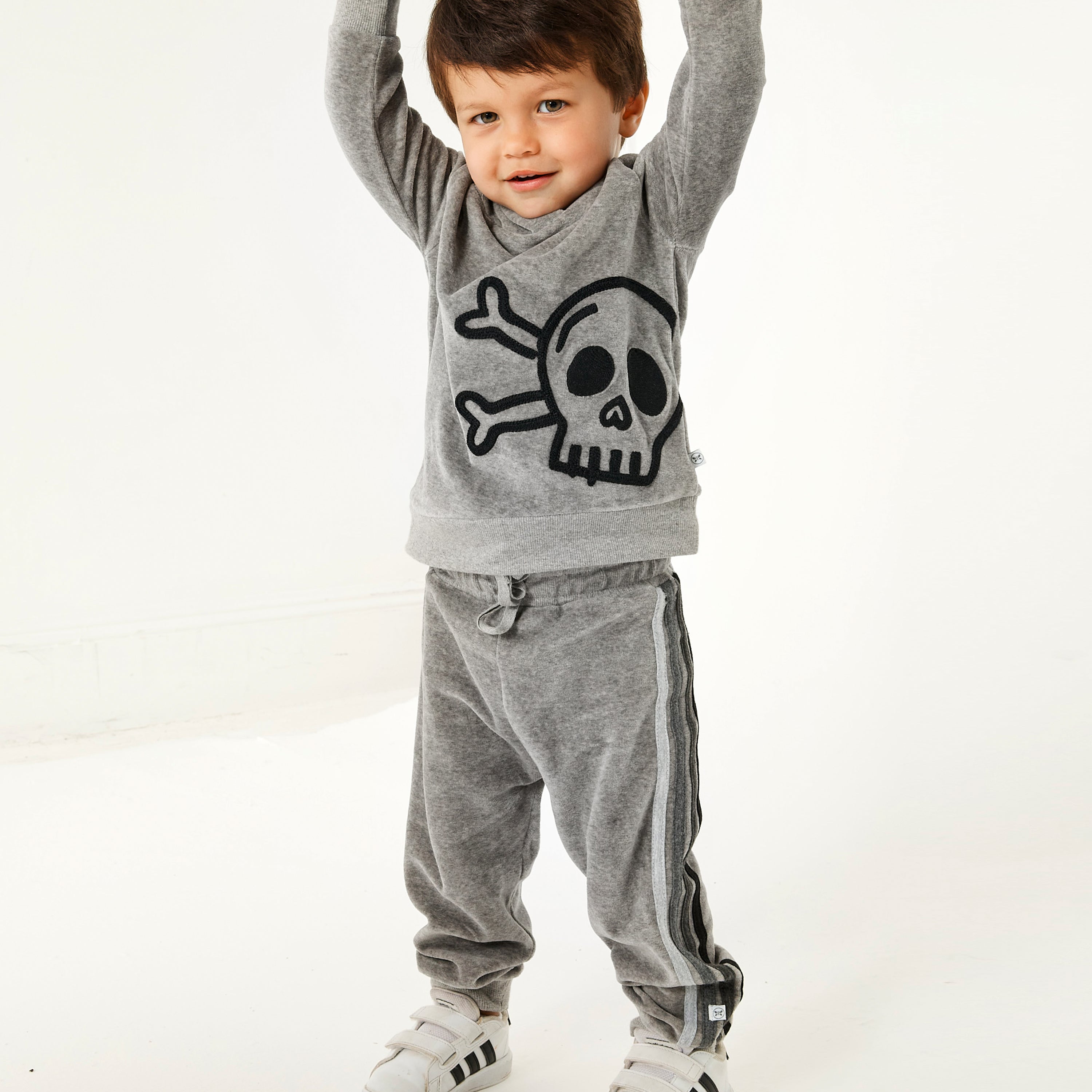 2 Piece Cozy Velour Pop Over Hoodie and Sweatpant Set