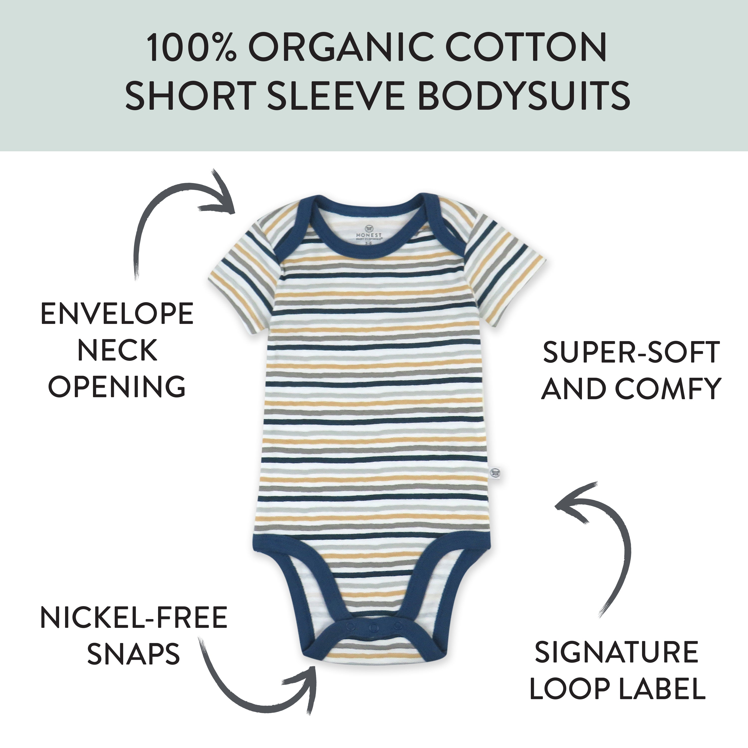 3-Pack Organic Cotton Short Sleeve Bodysuits