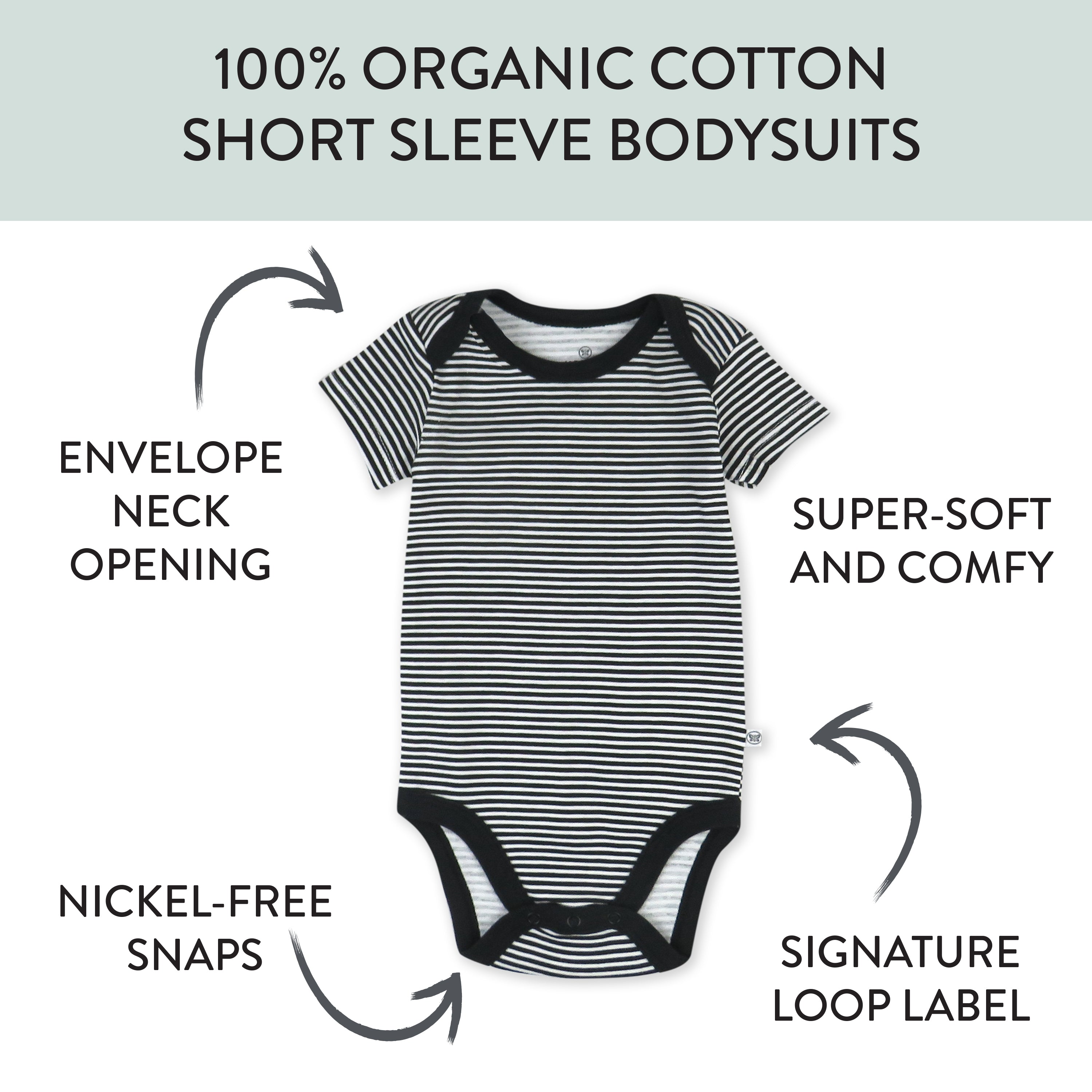 3-Pack Organic Cotton Short Sleeve Bodysuits