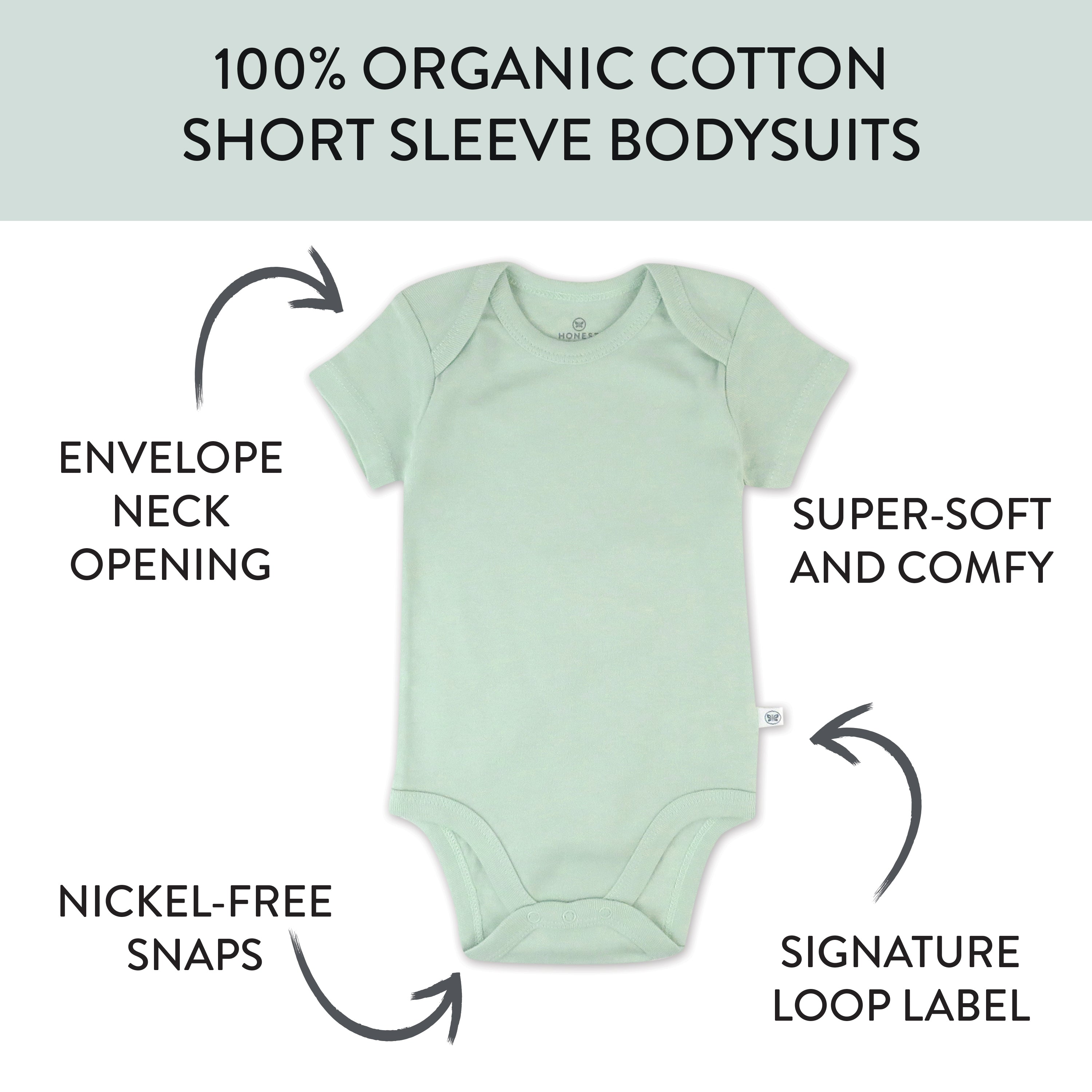 3-Pack Organic Cotton Short Sleeve Bodysuits