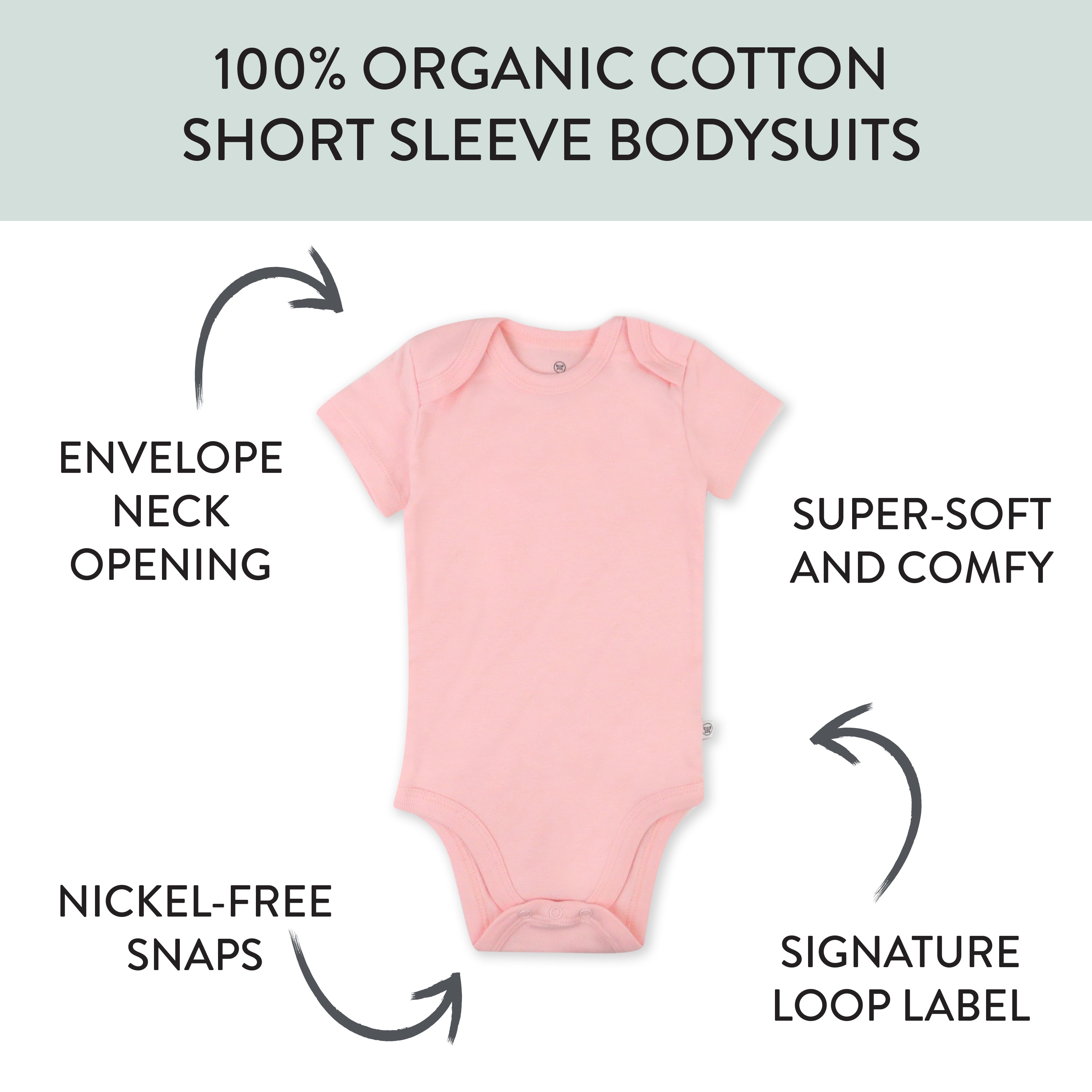 3-Pack Organic Cotton Short Sleeve Bodysuits