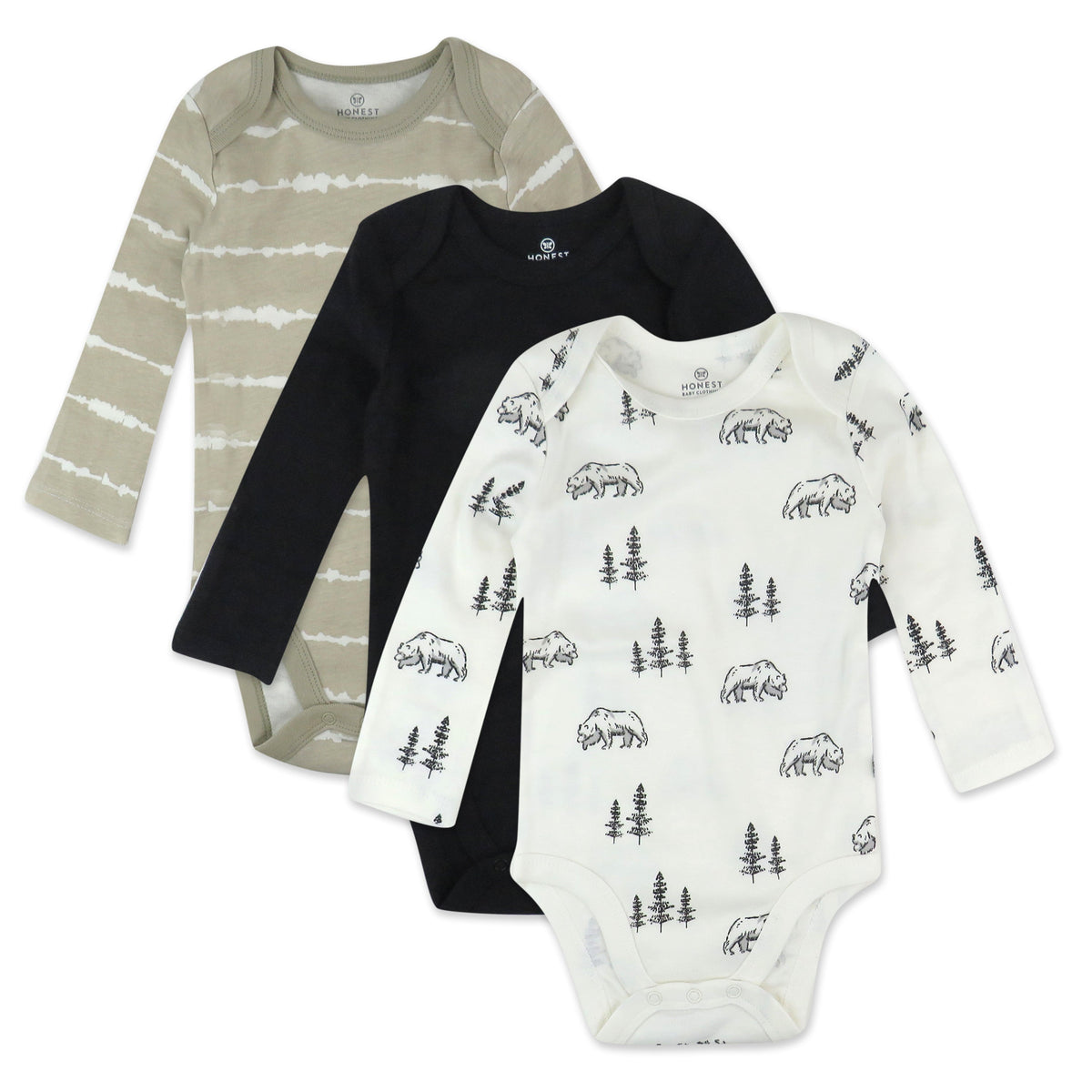 3-Pack Organic Cotton Long Sleeve Bodysuits