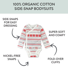 3-Pack Organic Cotton Long Sleeve Side-Snap Bodysuits