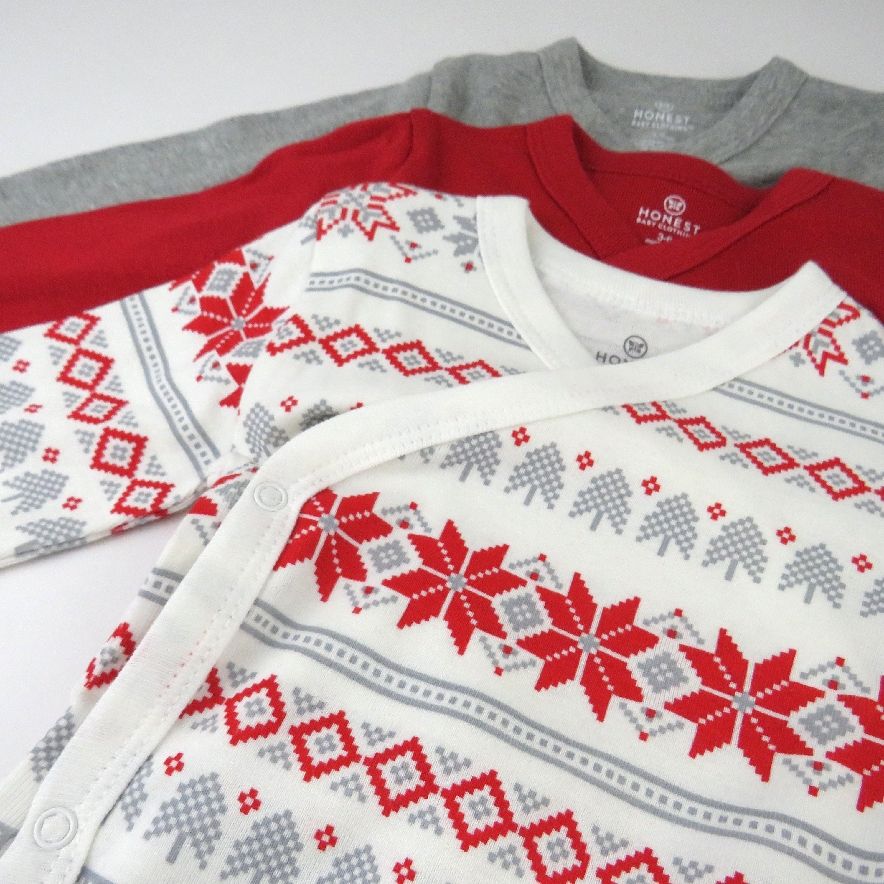 3-Pack Organic Cotton Long Sleeve Side-Snap Bodysuits