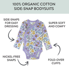 3-Pack Organic Cotton Long Sleeve Side-Snap Bodysuits