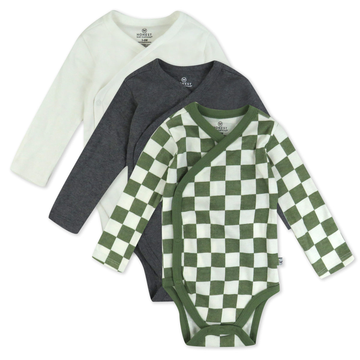 3-Pack Organic Cotton Long Sleeve Side-Snap Bodysuits