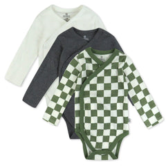 3-Pack Organic Cotton Long Sleeve Side-Snap Bodysuits
