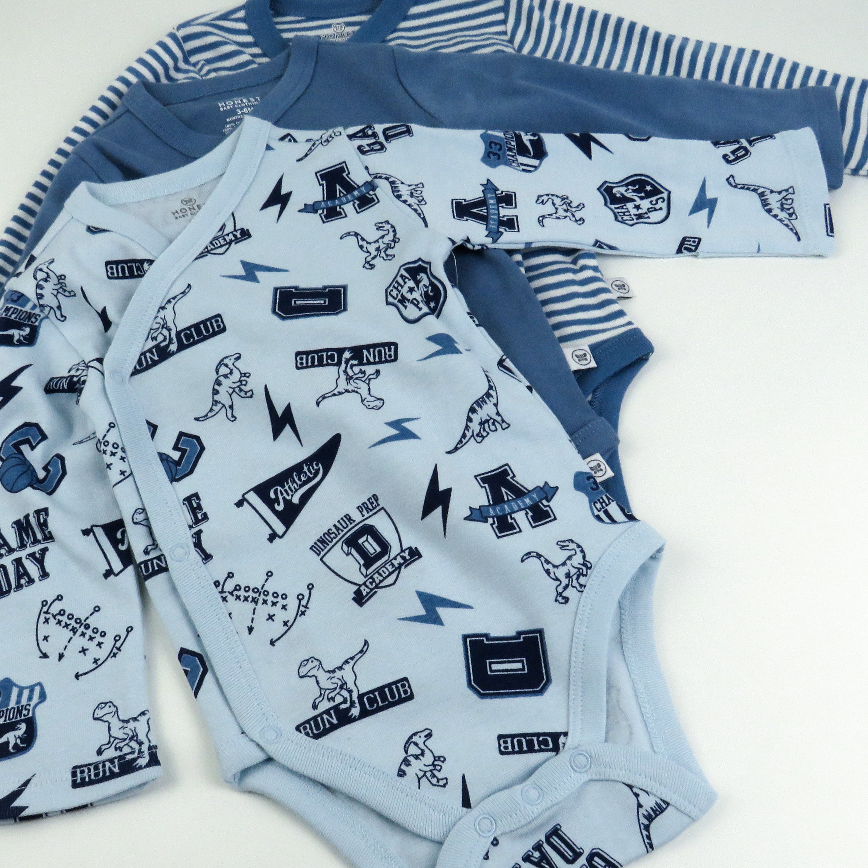 3-Pack Organic Cotton Long Sleeve Side-Snap Bodysuits