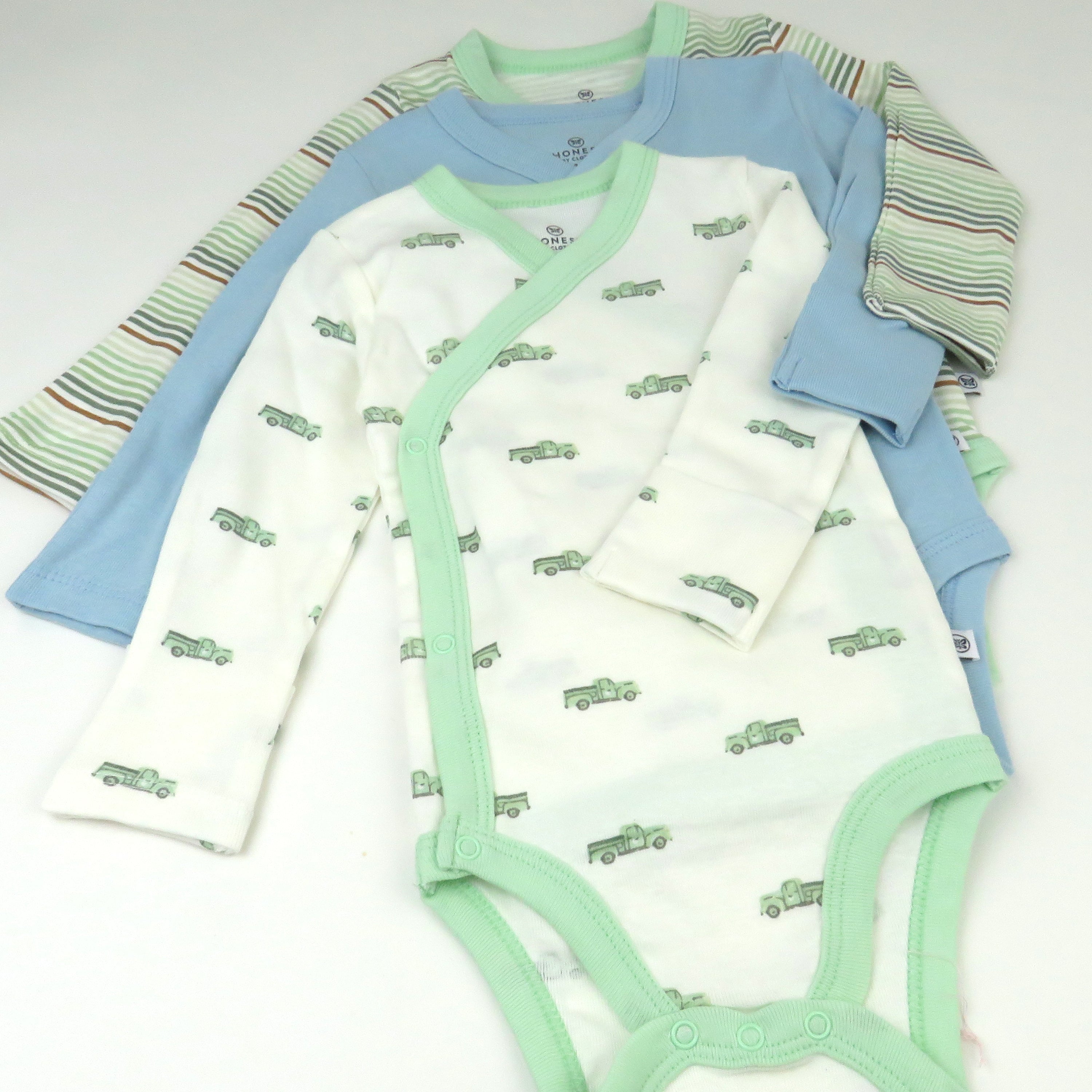 3-Pack Organic Cotton Long Sleeve Side-Snap Bodysuits