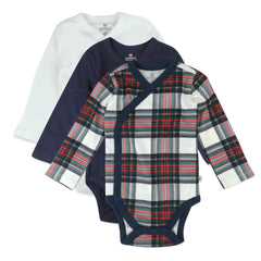 3-Pack Organic Cotton Long Sleeve Side-Snap Bodysuits