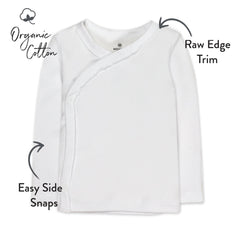 3-Pack Organic Cotton Long Sleeve Side-Snap tops