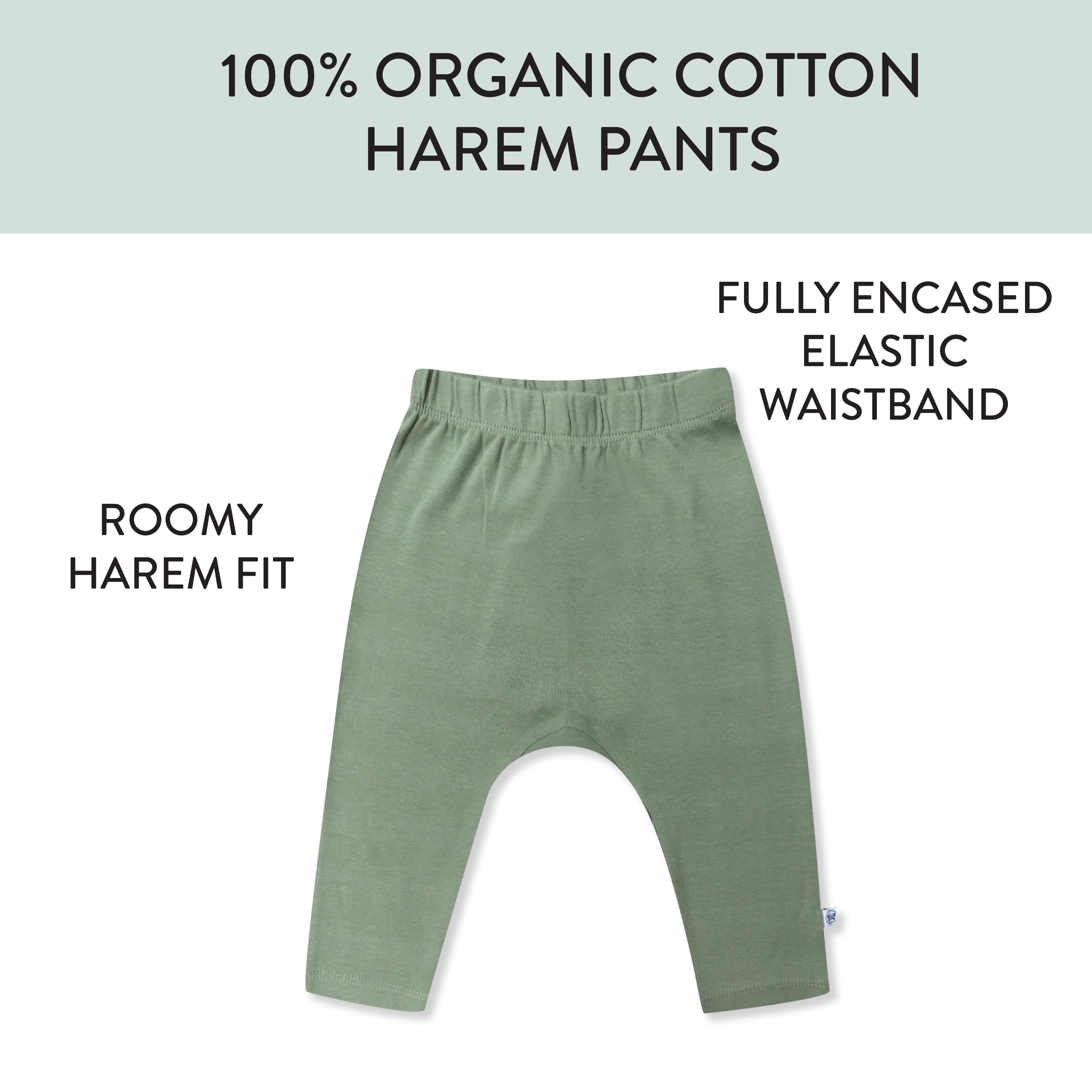 3-Pack Organic Cotton Harem Pants