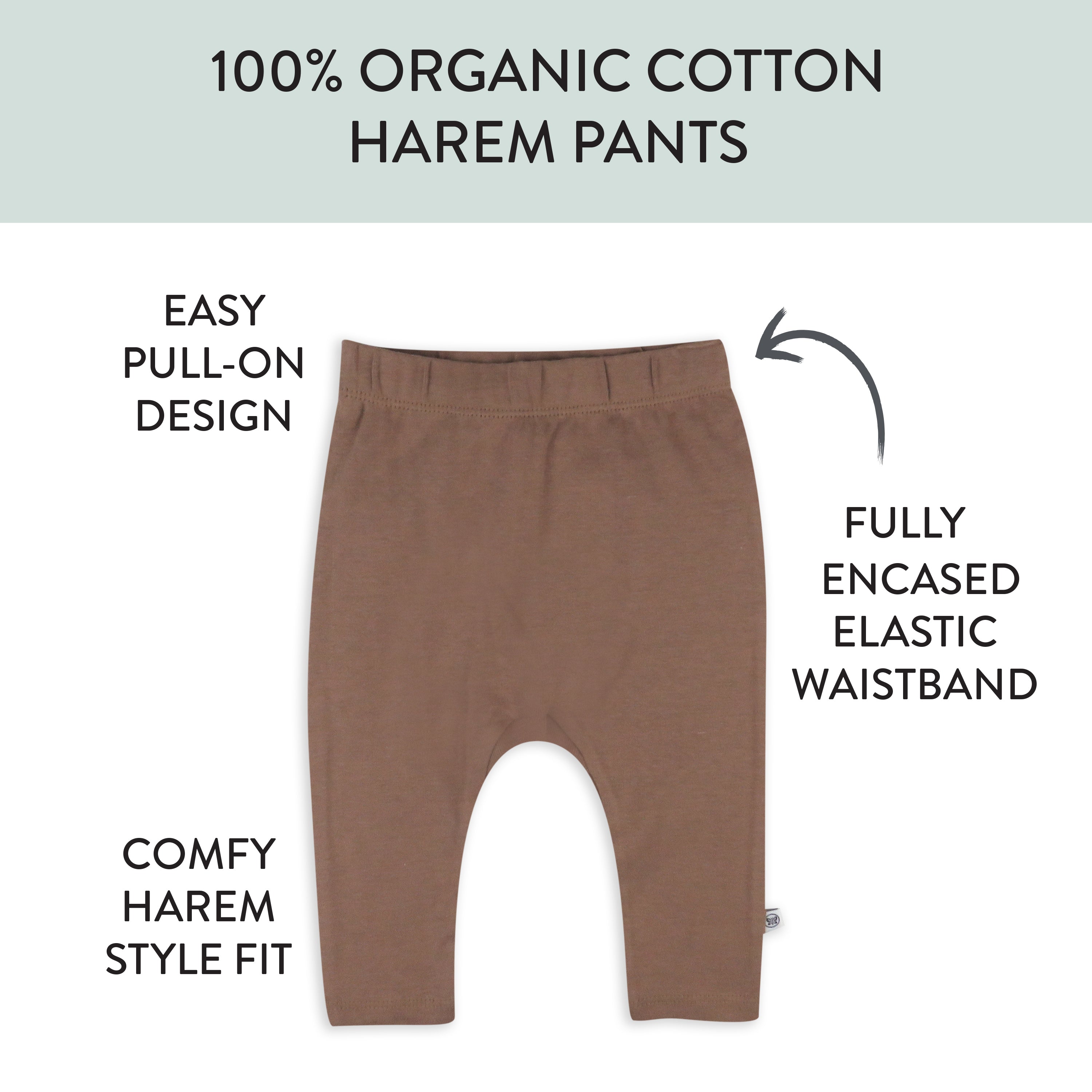 3-Pack Organic Cotton Harem Pants