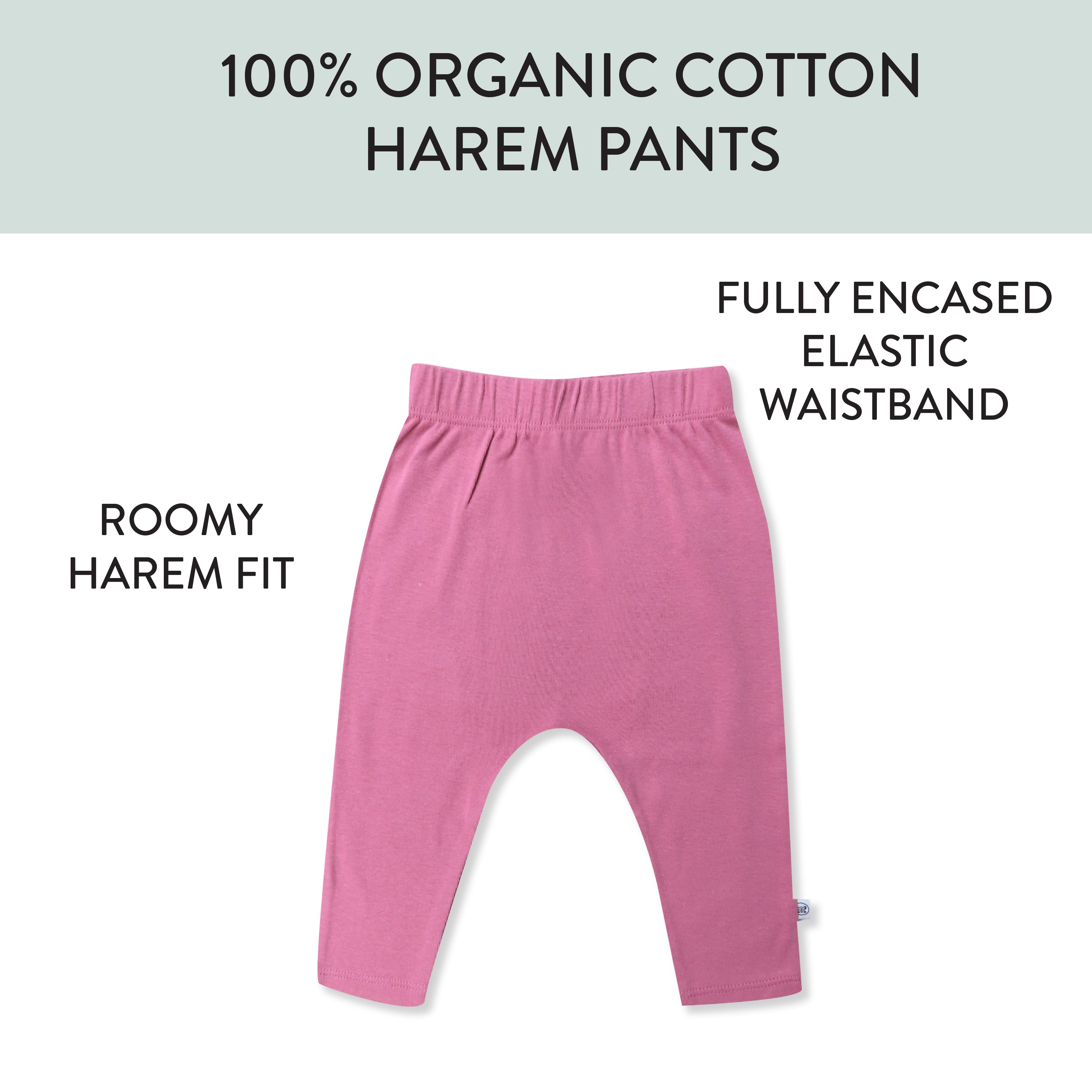 3-Pack Organic Cotton Harem Pants