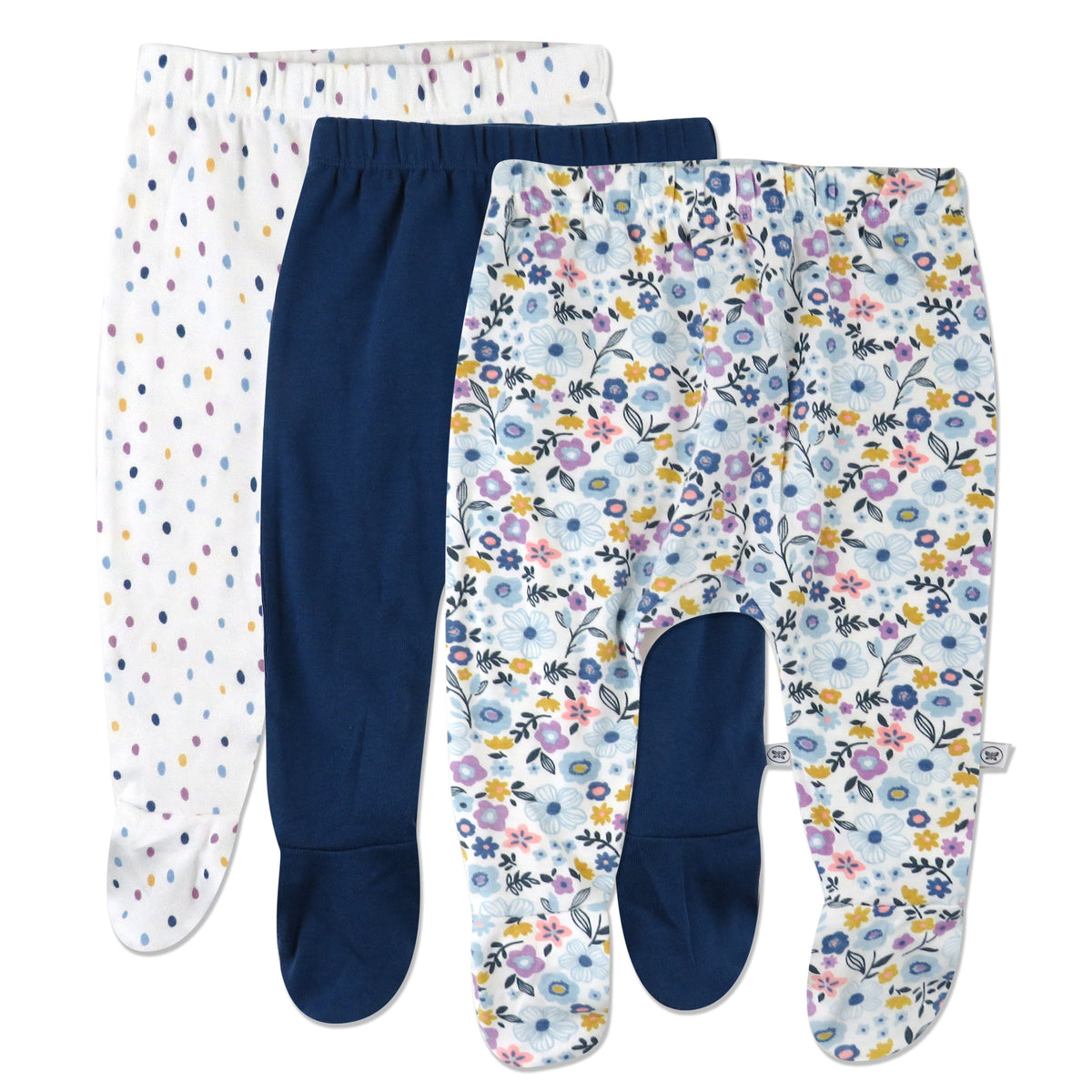 3-Pack Organic Cotton Footed Pants