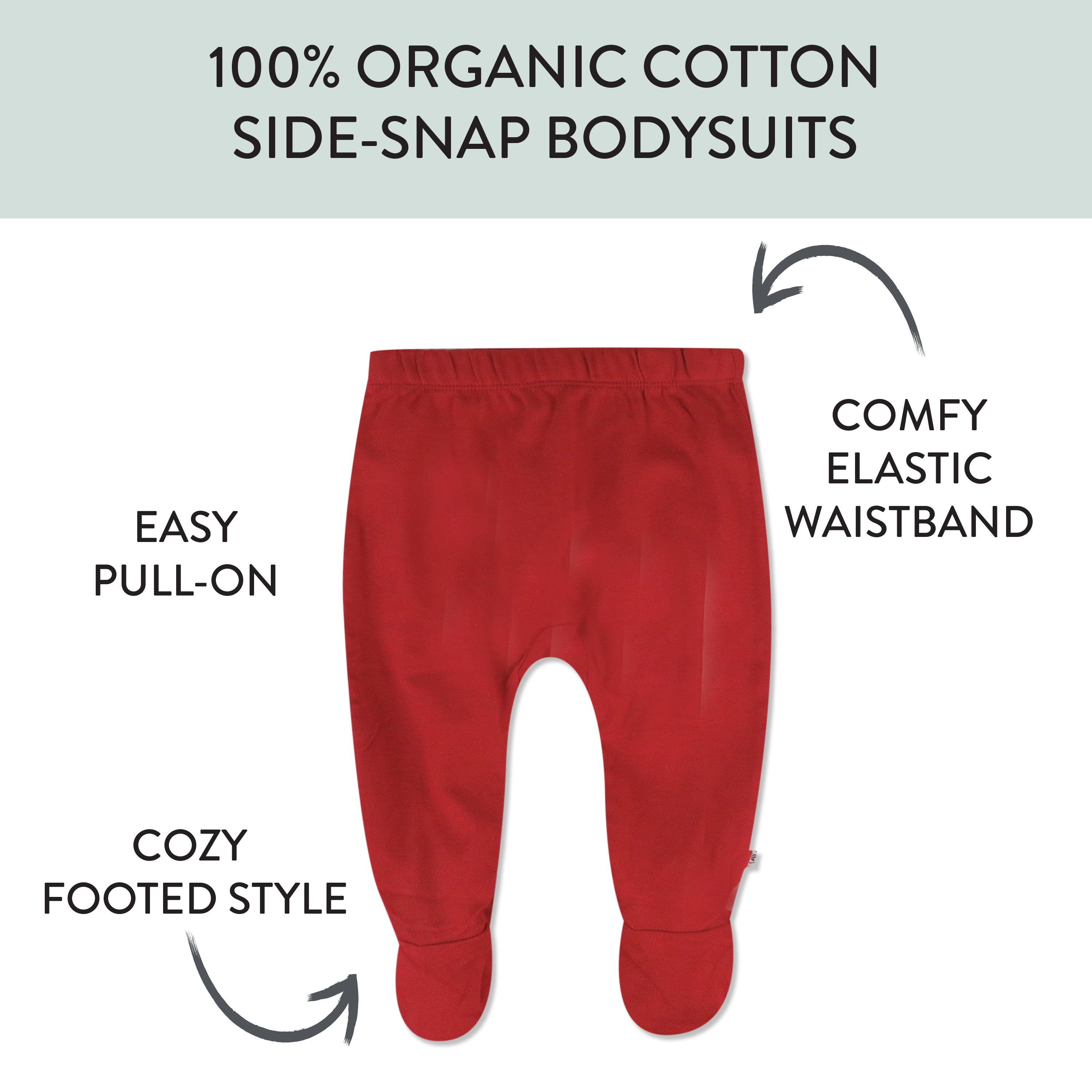 3-Pack Organic Cotton Footed Pants