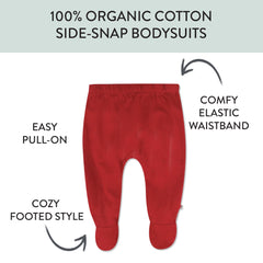 3-Pack Organic Cotton Footed Pants