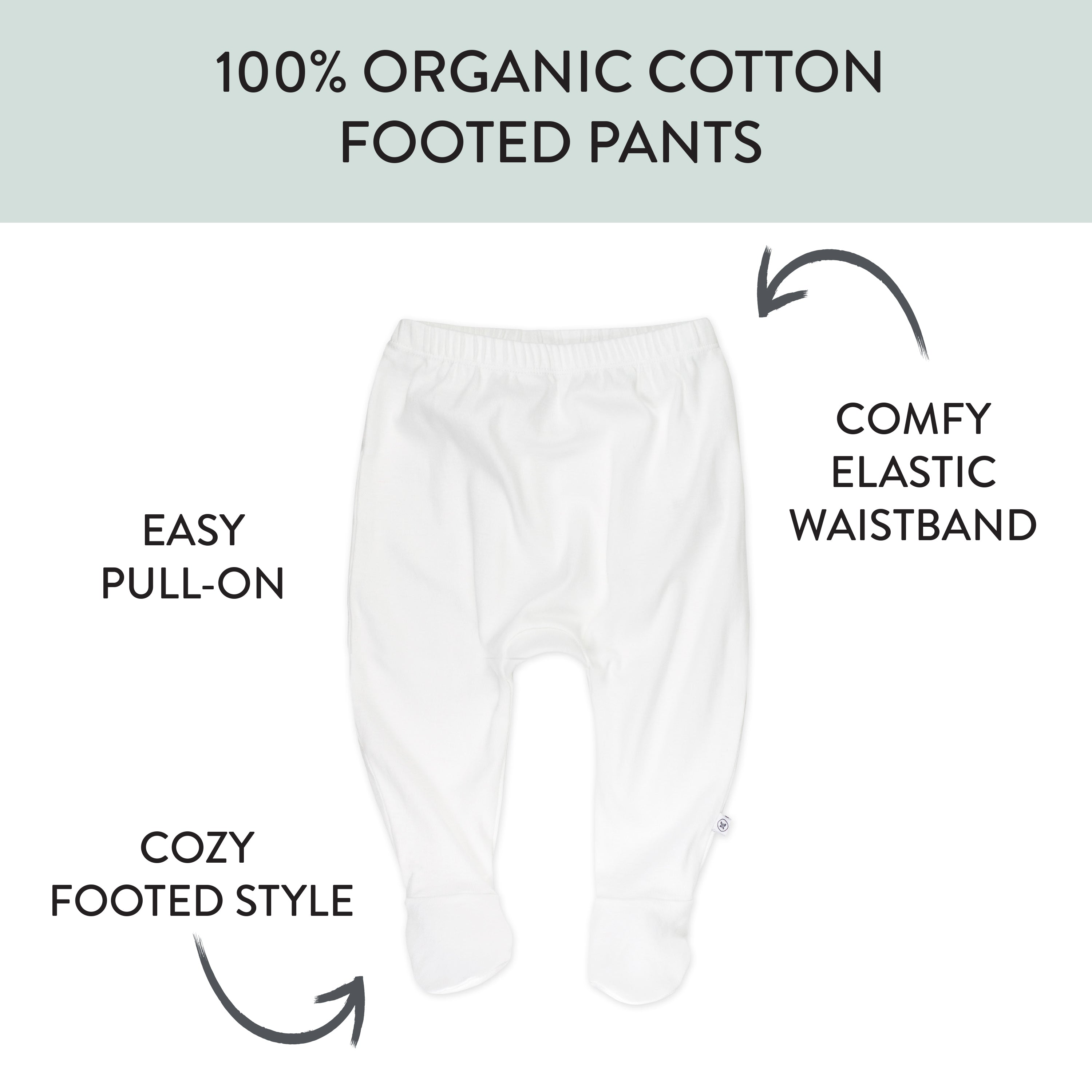3-Pack Organic Cotton Footed Pants