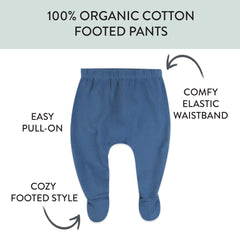 3-Pack Organic Cotton Footed Pants