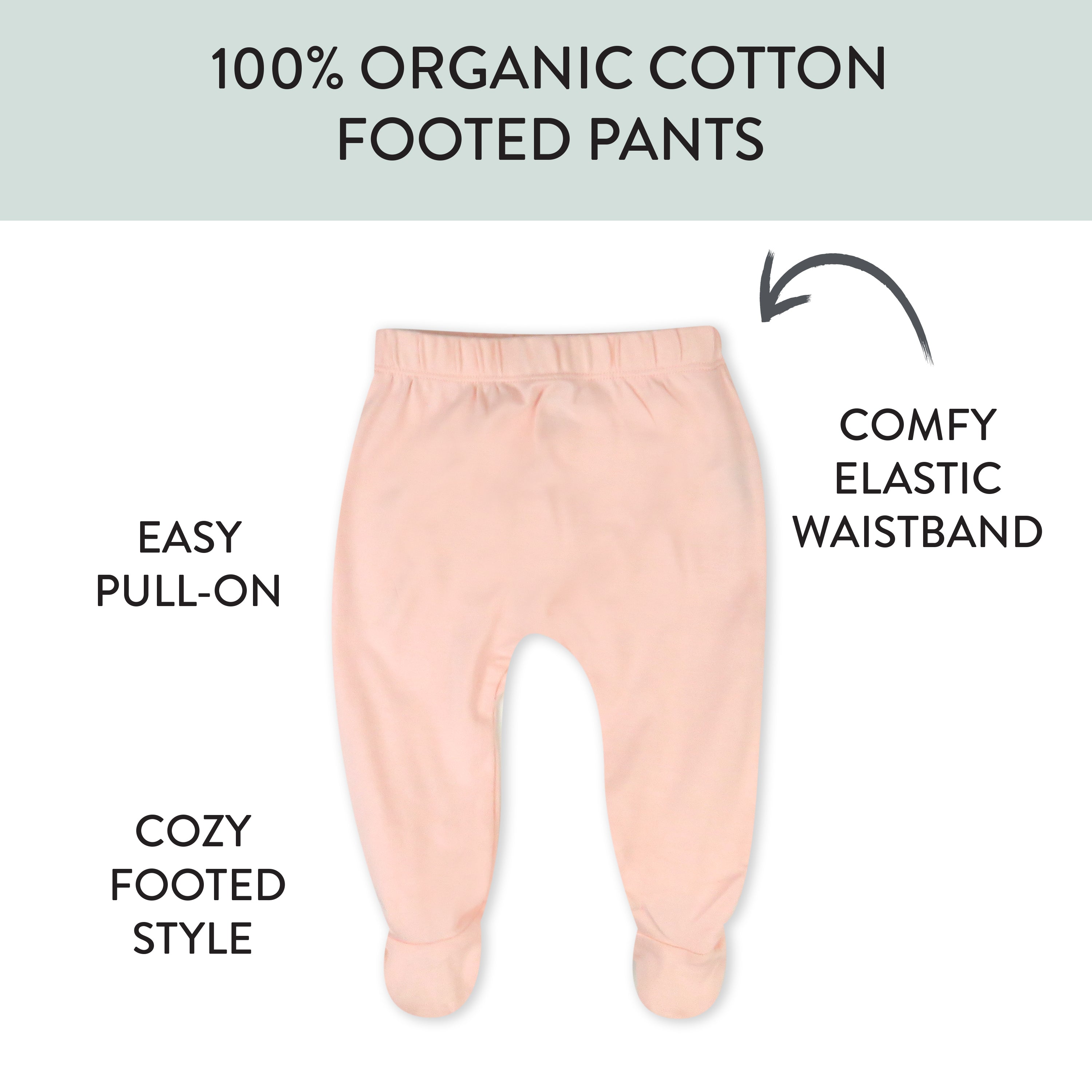 3-Pack Organic Cotton Footed Pants
