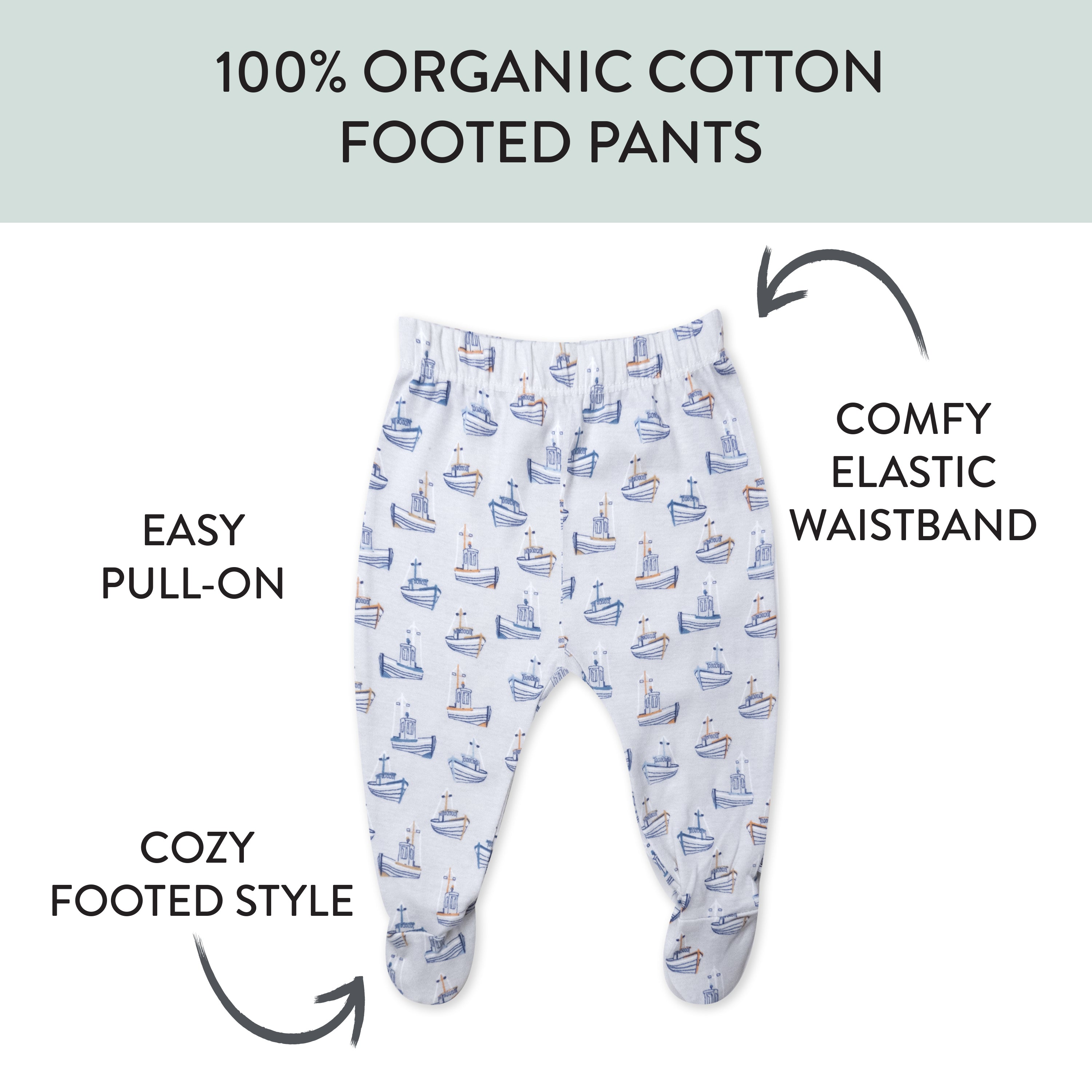 3-Pack Organic Cotton Footed Pants