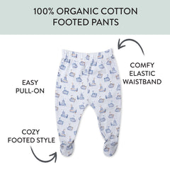 3-Pack Organic Cotton Footed Pants