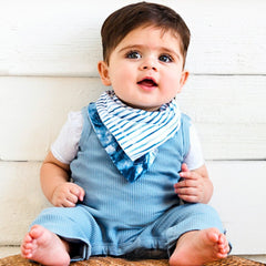 3-Piece Organic Cotton Rib Romper, T-Shirt and Reversible Bib
