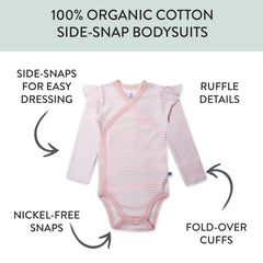 3-Pack Organic Cotton Long Sleeve Side-Snap Bodysuits