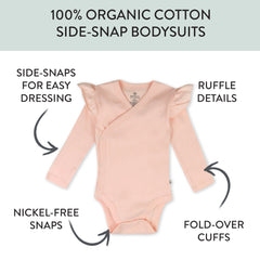 3-Pack Organic Cotton Long Sleeve Side-Snap Bodysuits