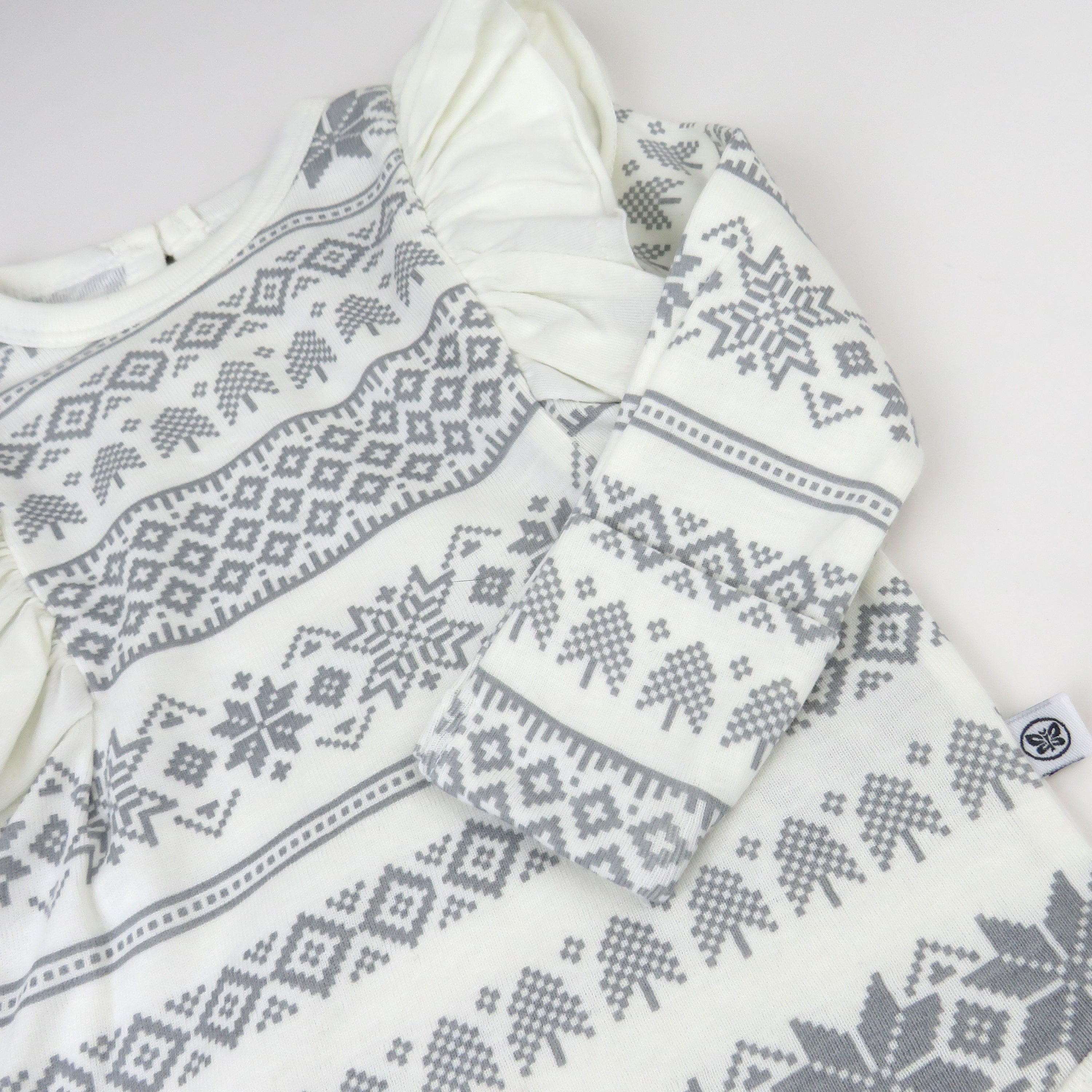 3 Pack Long Sleeve Ruffle Shoulder Bodysuit Set