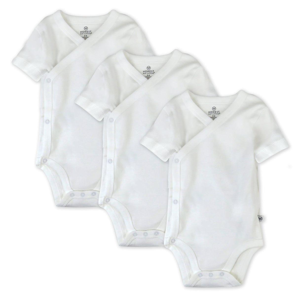 3 Pack Short Sleeve Side Snap Bodysuits