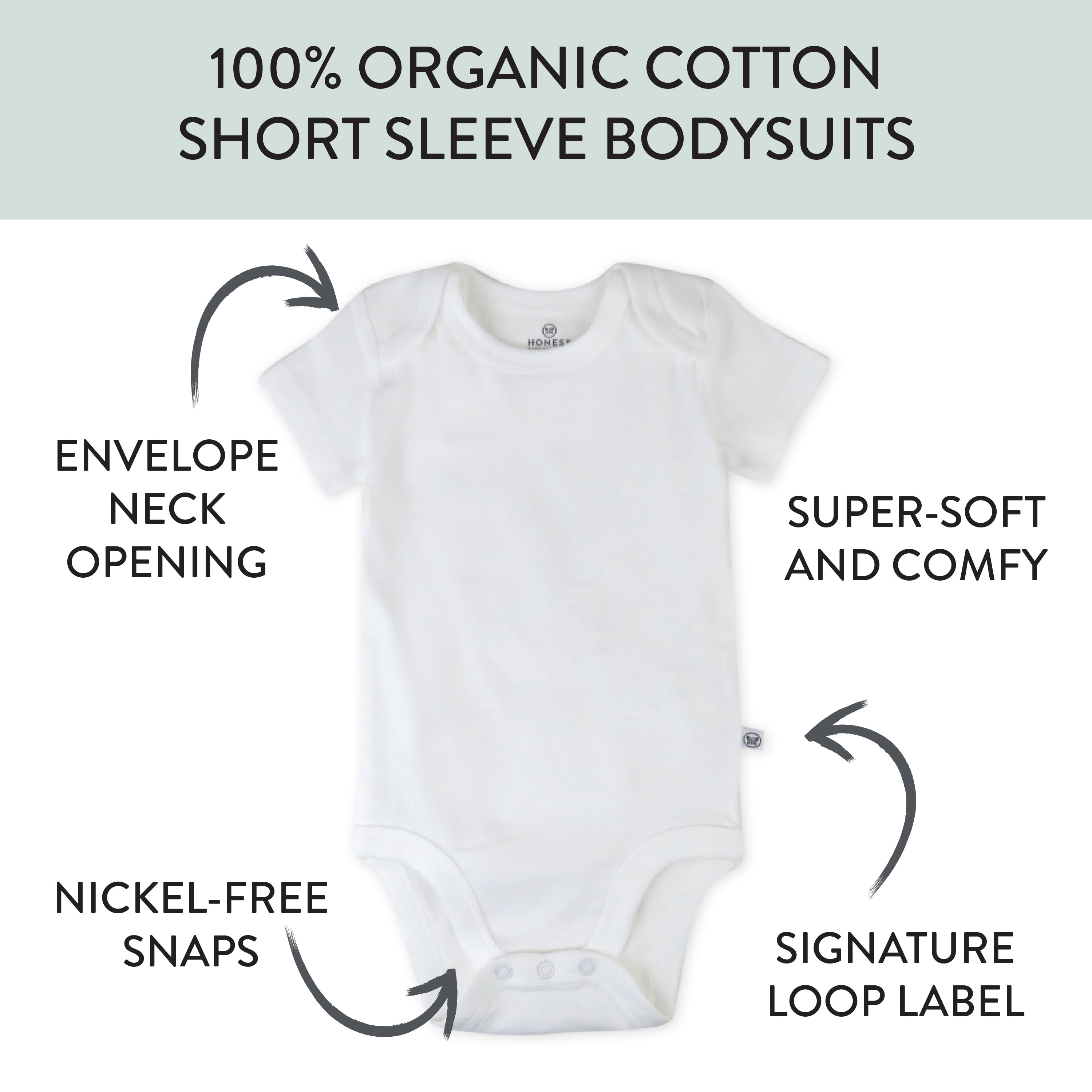 5-Pack Organic Cotton Short Sleeve Bodysuits