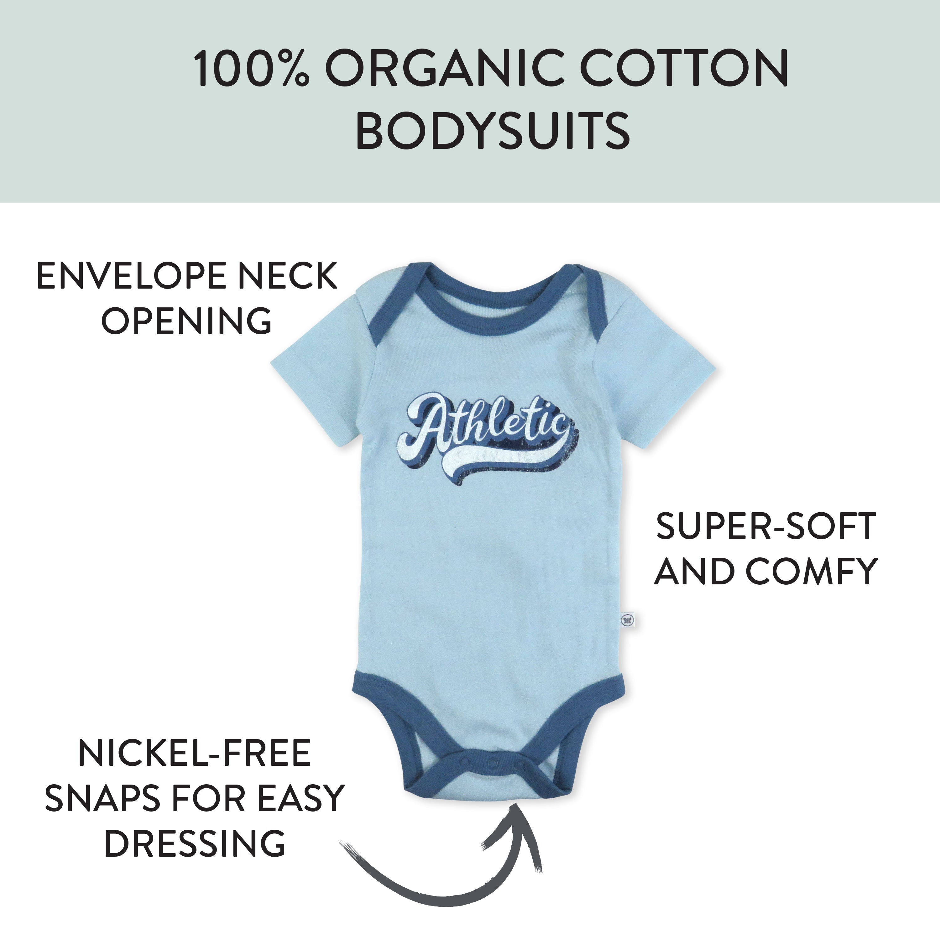 5-Pack Organic Cotton Short Sleeve Bodysuits