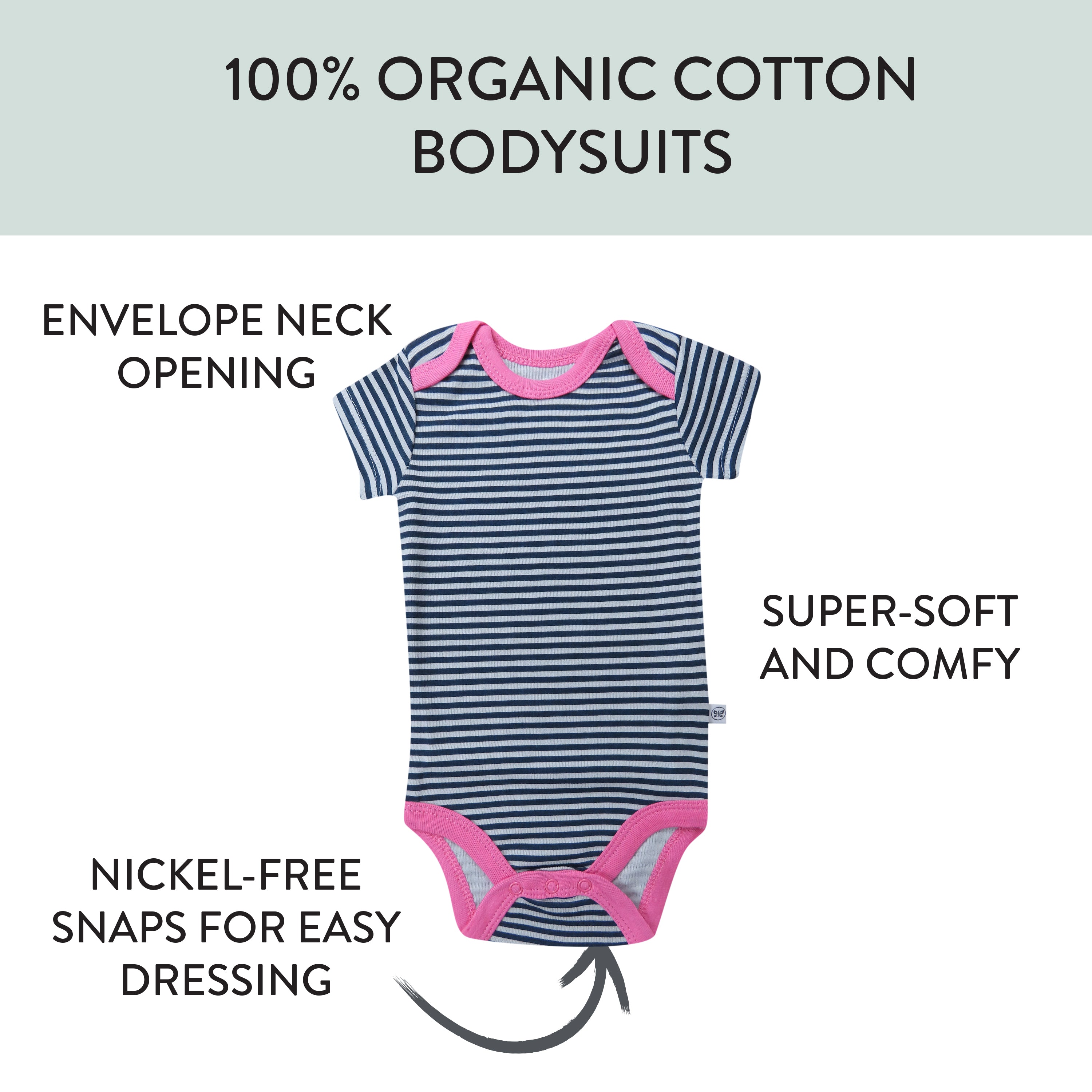 5-Pack Organic Cotton Short Sleeve Bodysuits