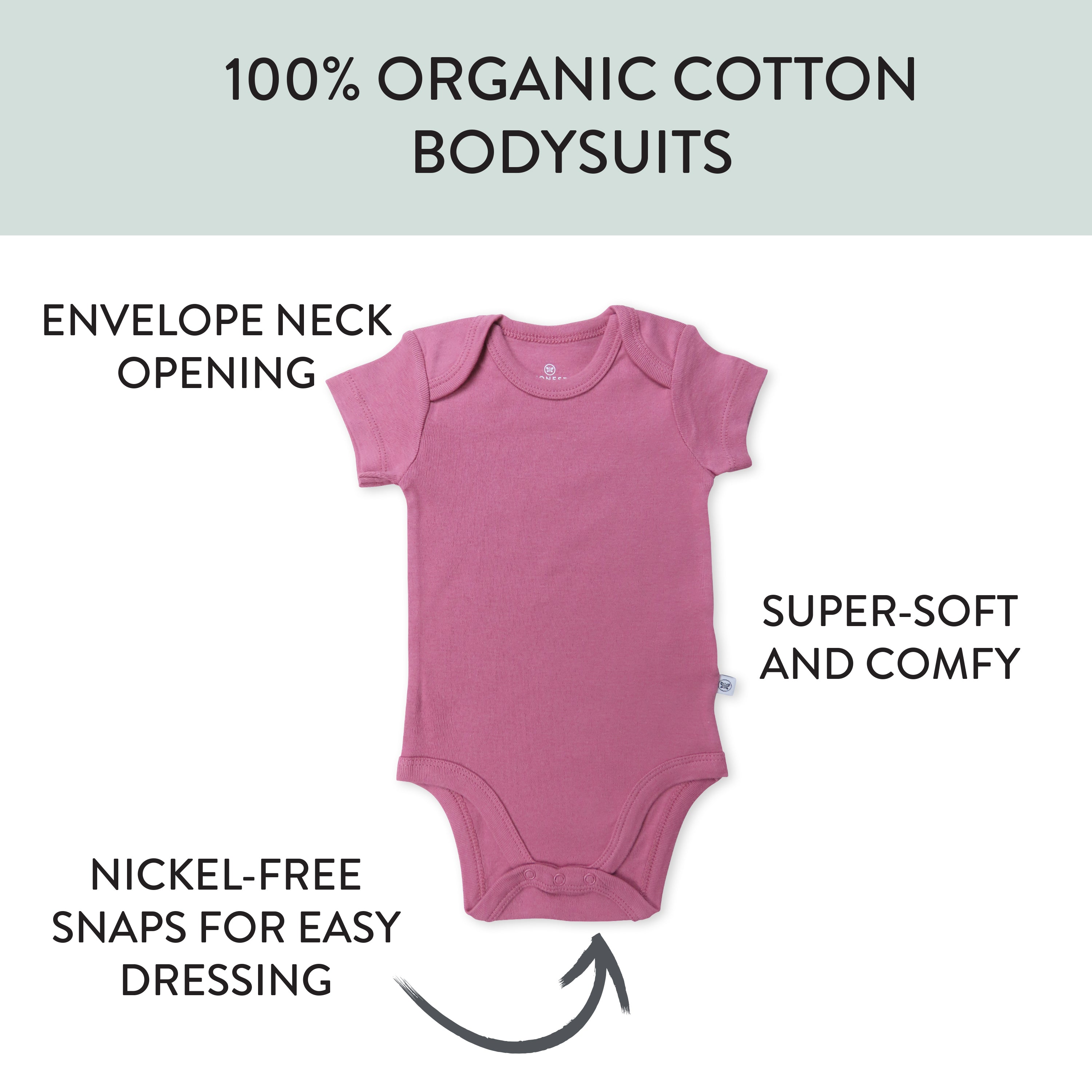 5-Pack Organic Cotton Short Sleeve Bodysuits