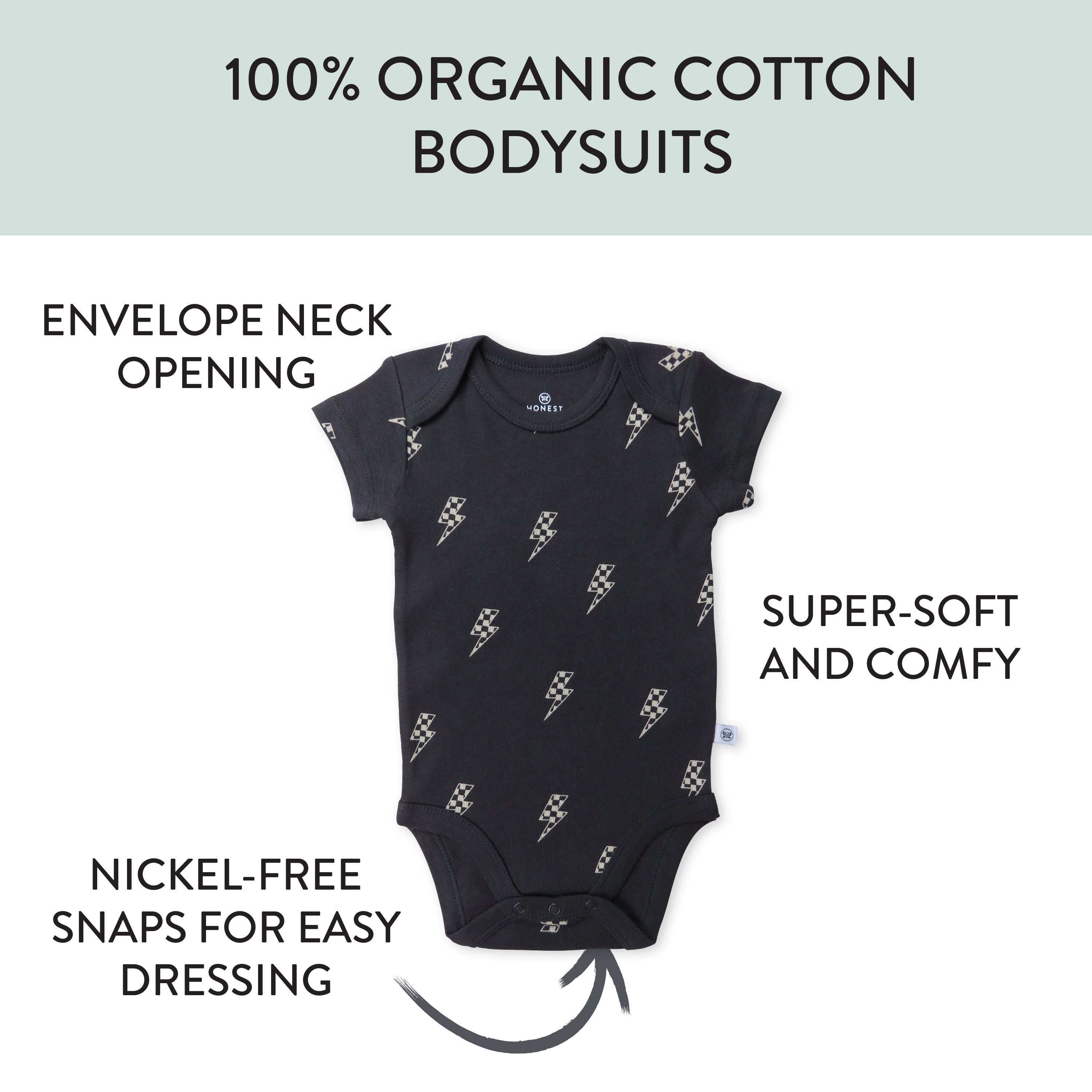 5-Pack Organic Cotton Short Sleeve Bodysuits