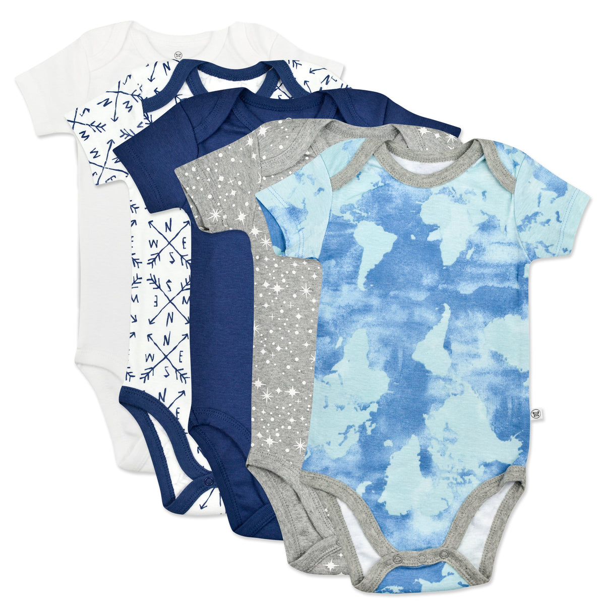 5-Pack Organic Cotton Short Sleeve Bodysuits