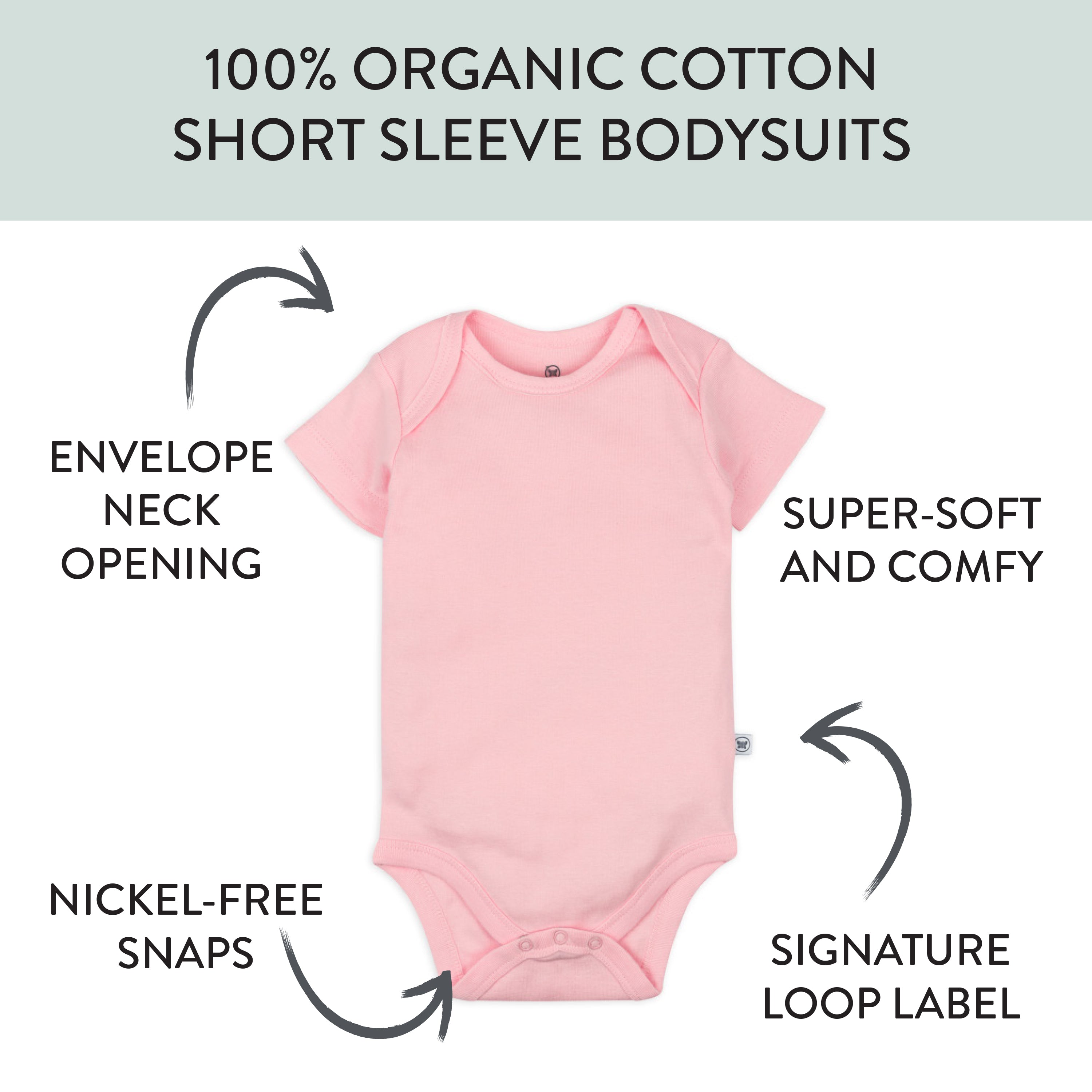 5-Pack Organic Cotton Short Sleeve Bodysuits