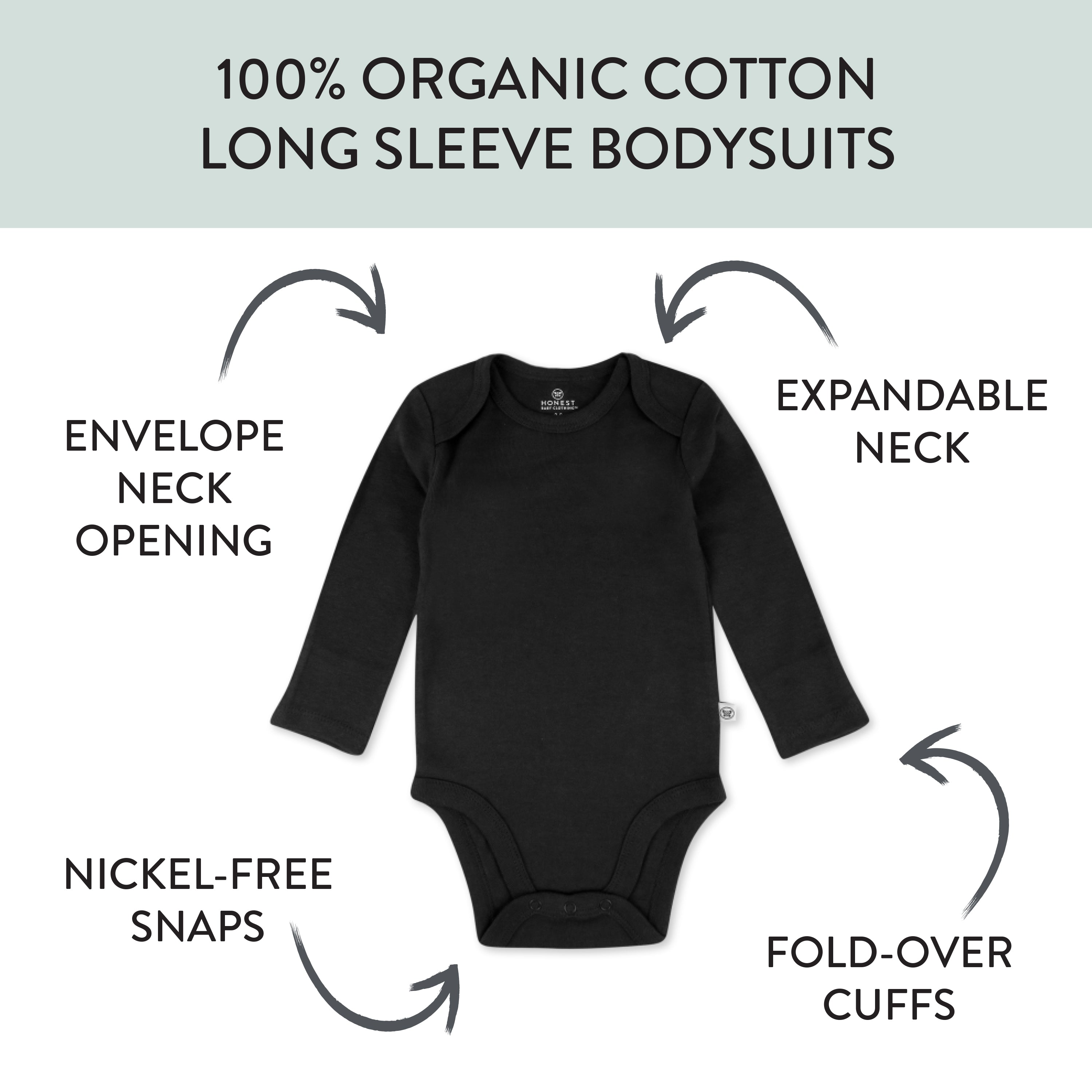 5-Pack Organic Cotton Long Sleeve Bodysuits