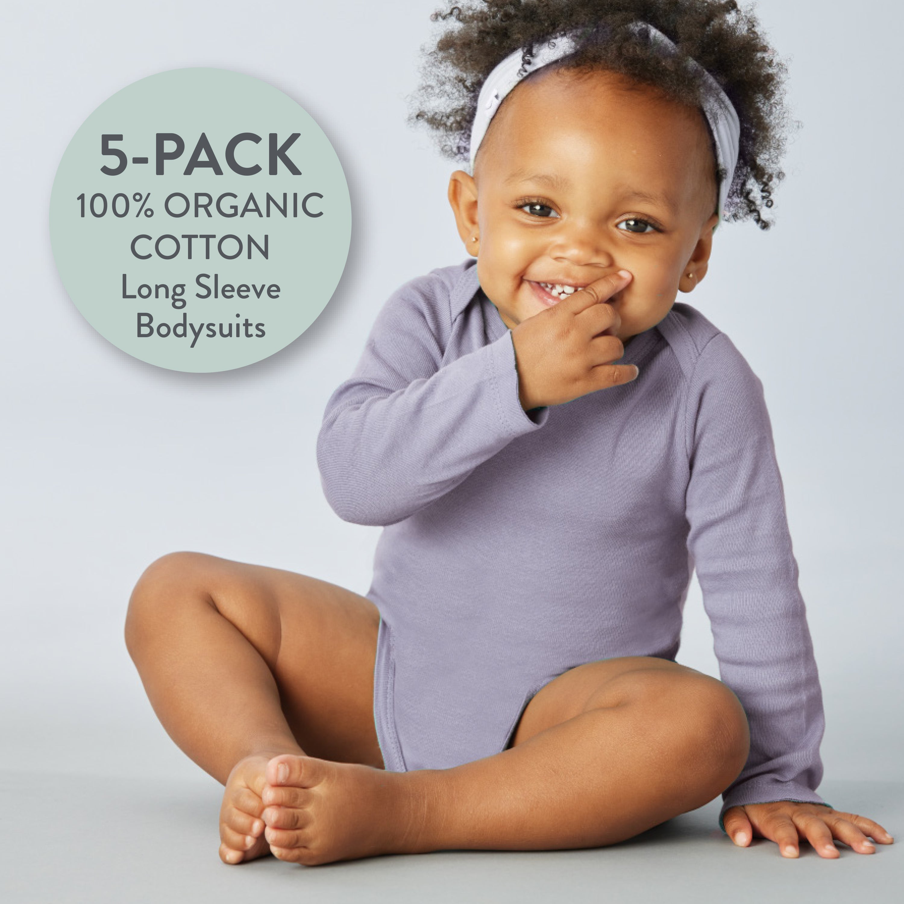5-Pack Organic Cotton Long Sleeve Bodysuits