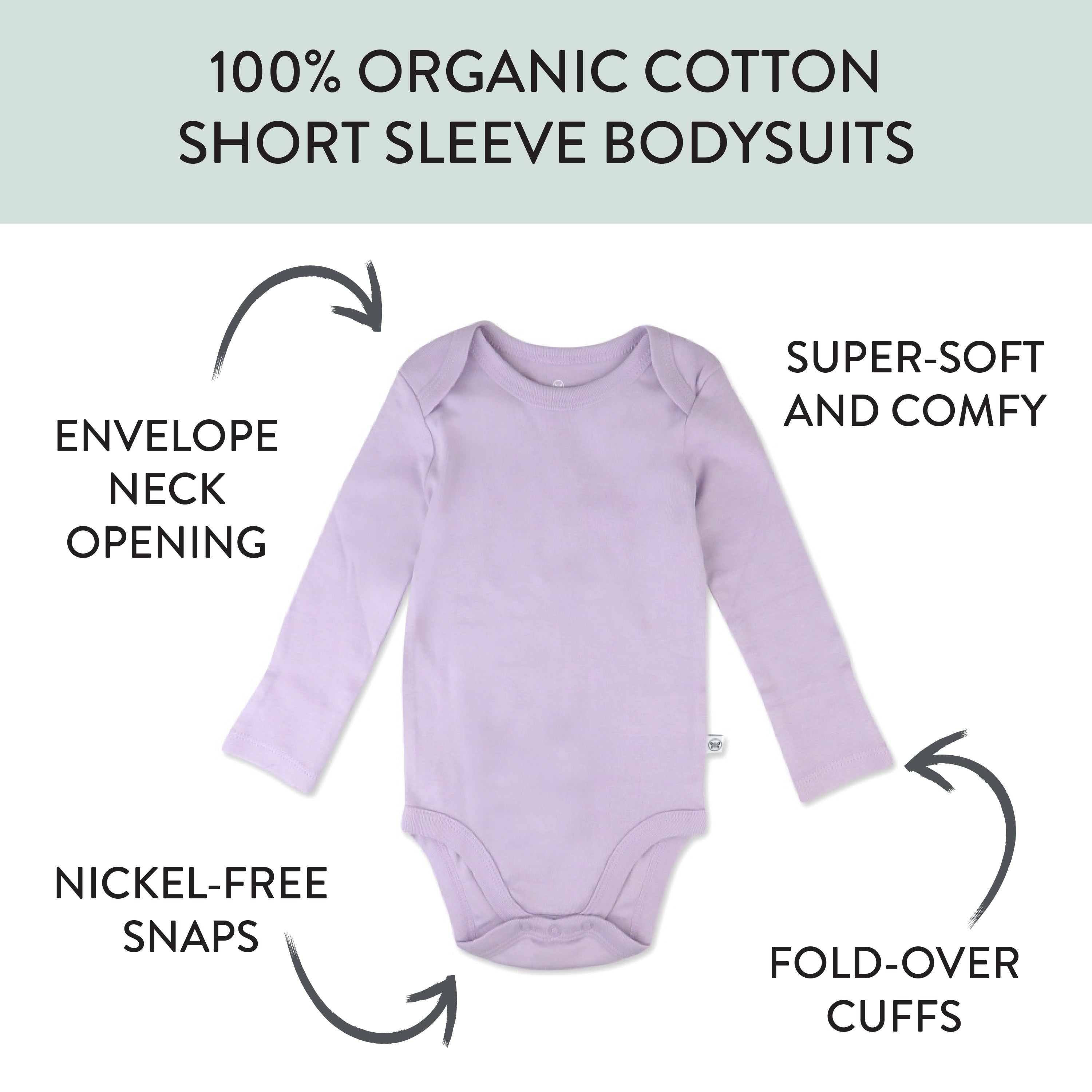 5-Pack Organic Cotton Long Sleeve Bodysuits